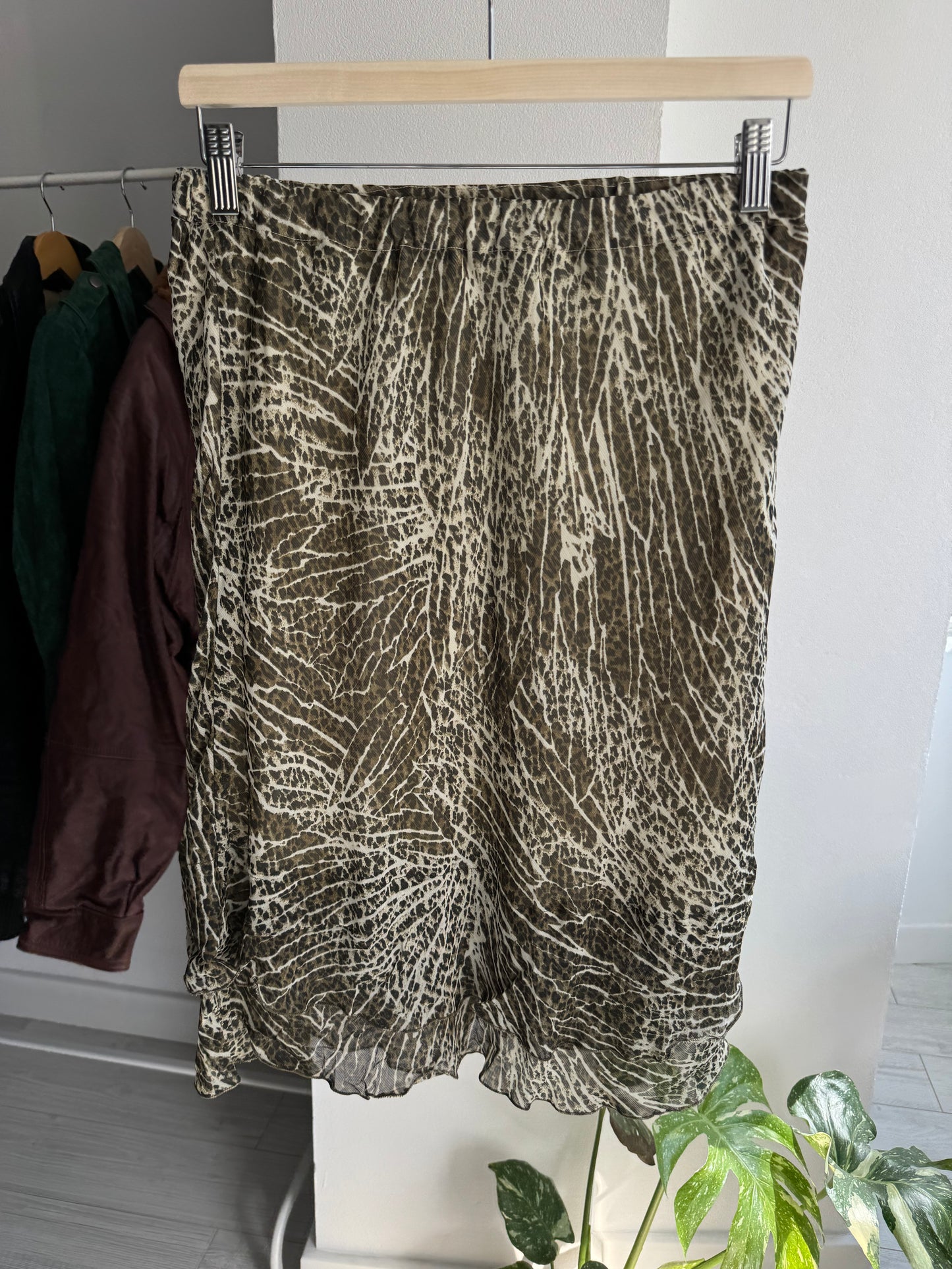 ☀️ Fustă Y2K Printed Mesh – XS/S Damă