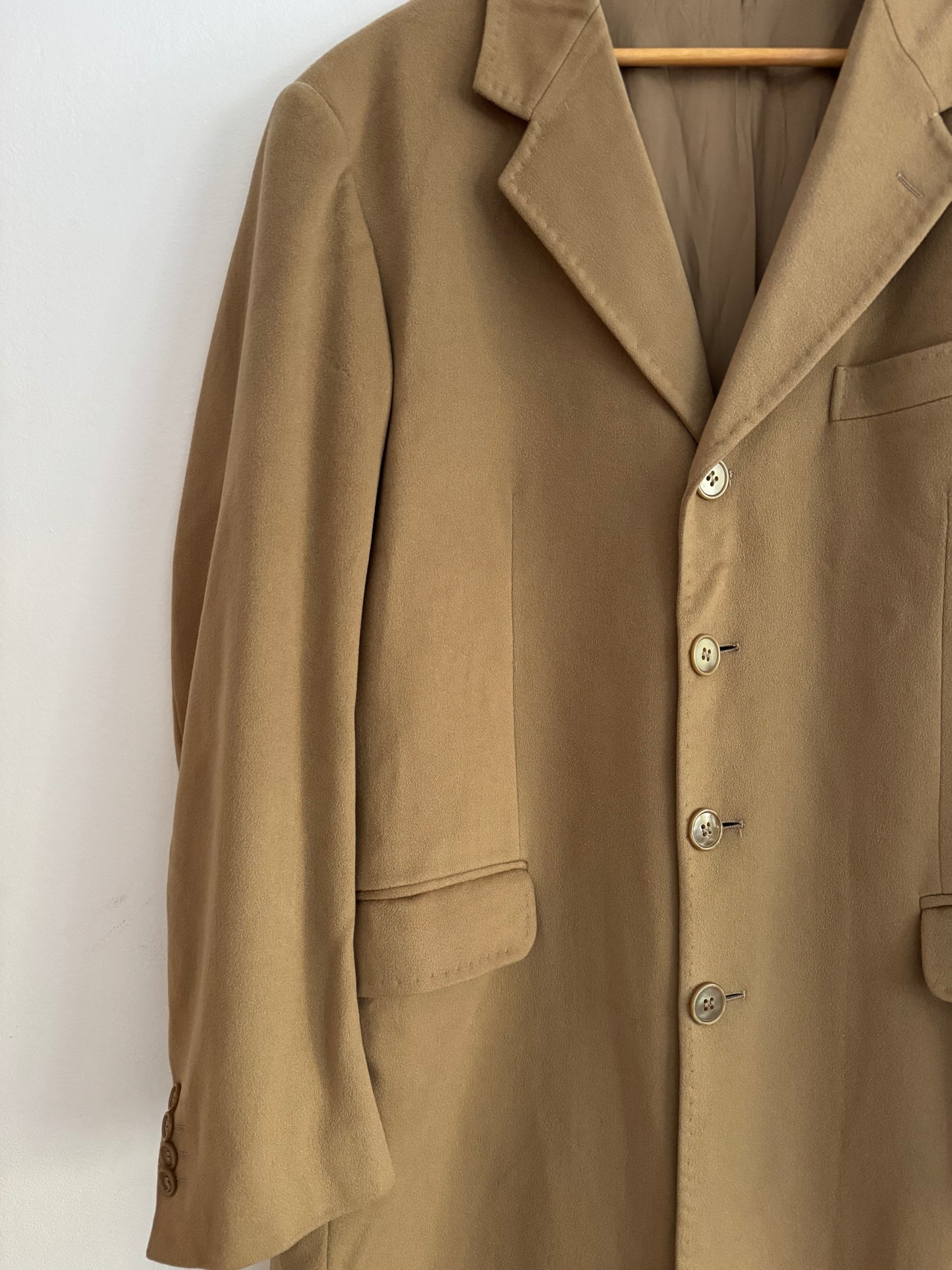 🧥 Palton Vintage Camel din Țesătură Loro Piana – Mărimea 50 (L)