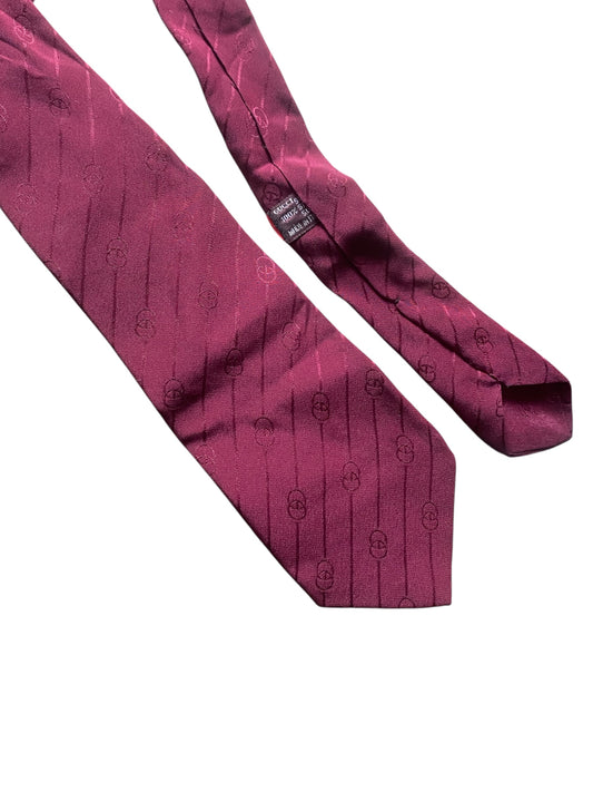 Cravată Vintage Gucci Vișinie – 100% Mătase, Made in Italy