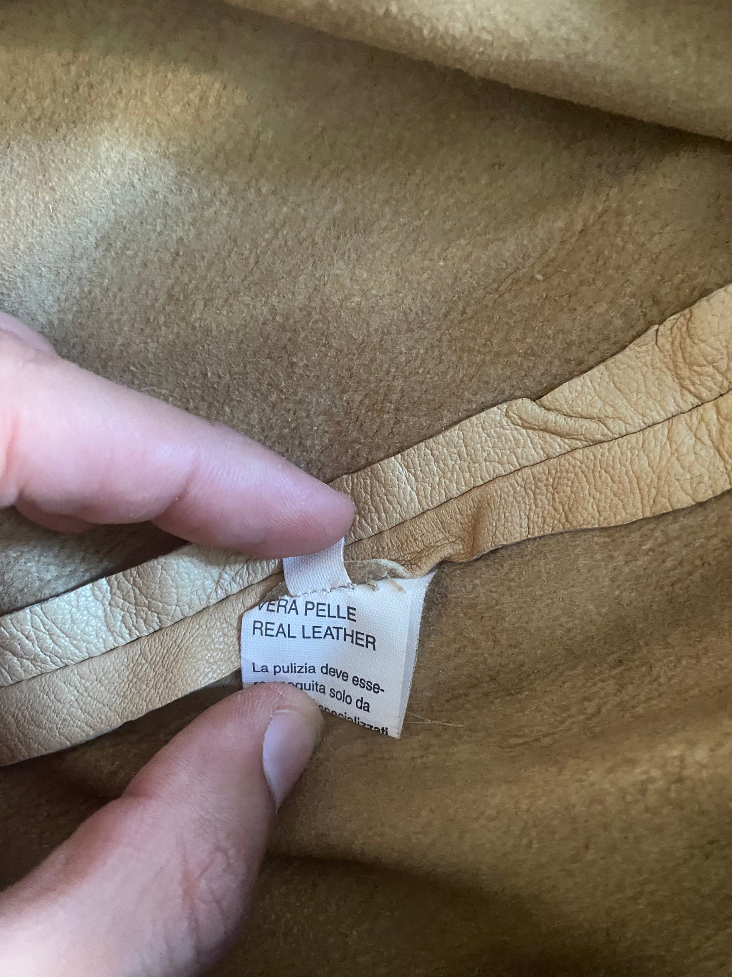 Y2K Twinset Cream Leather Zipped Skirt