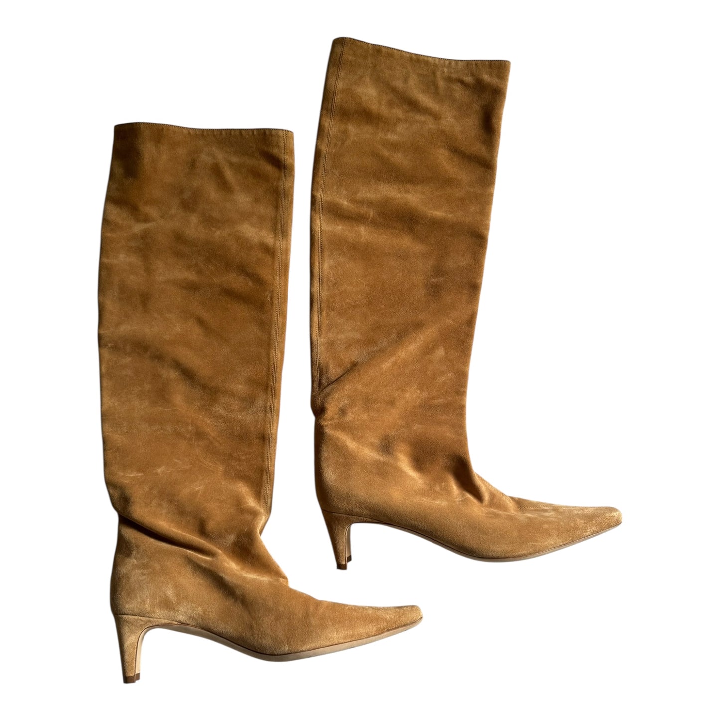 👢 Staud Wally Suede Knee-High Tan Boots – Size 39 – Made in Portugal