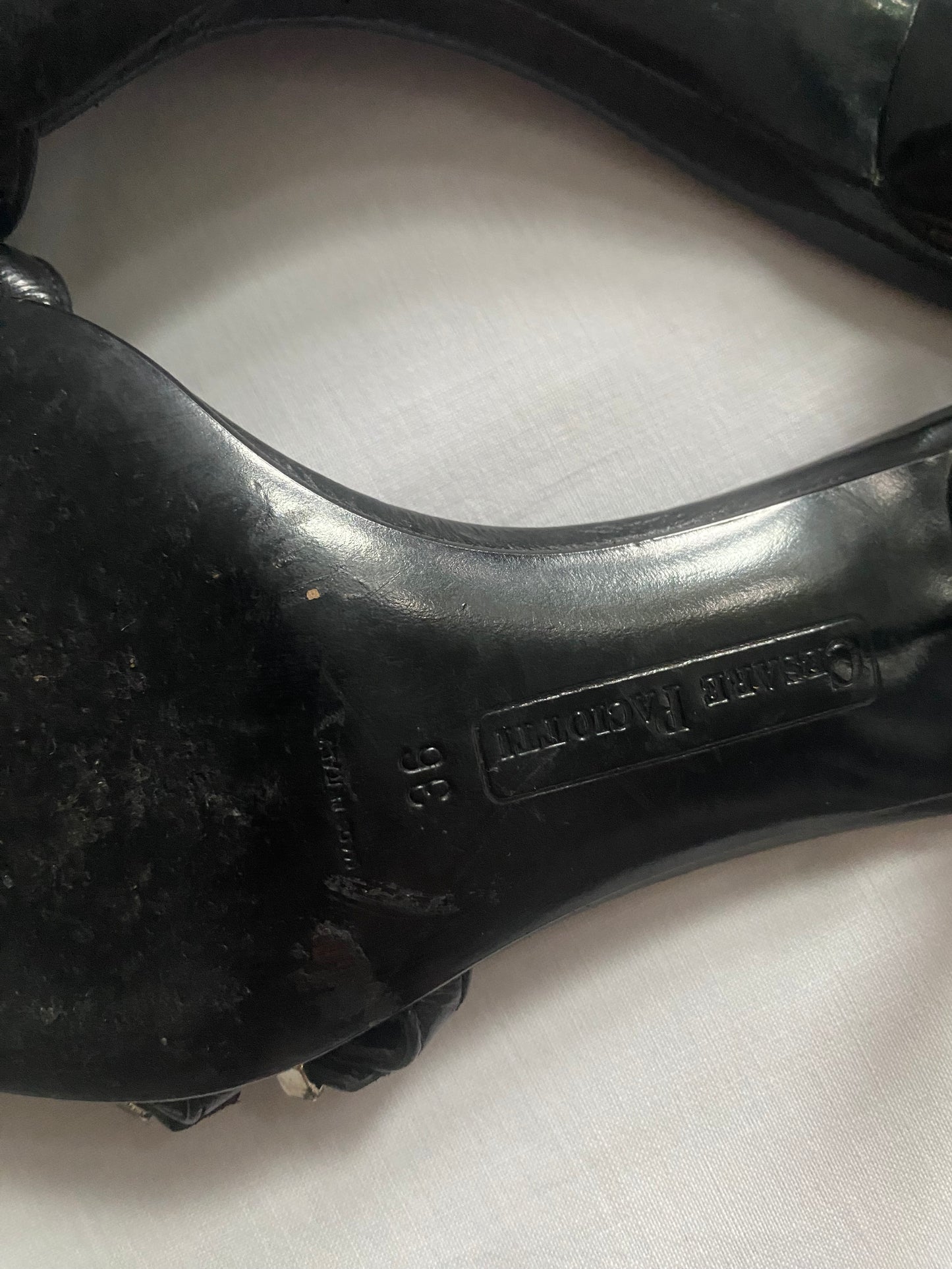 Sandale Y2K Cesare Paciotti din Piele Neagră – Made in Italy 👡🖤