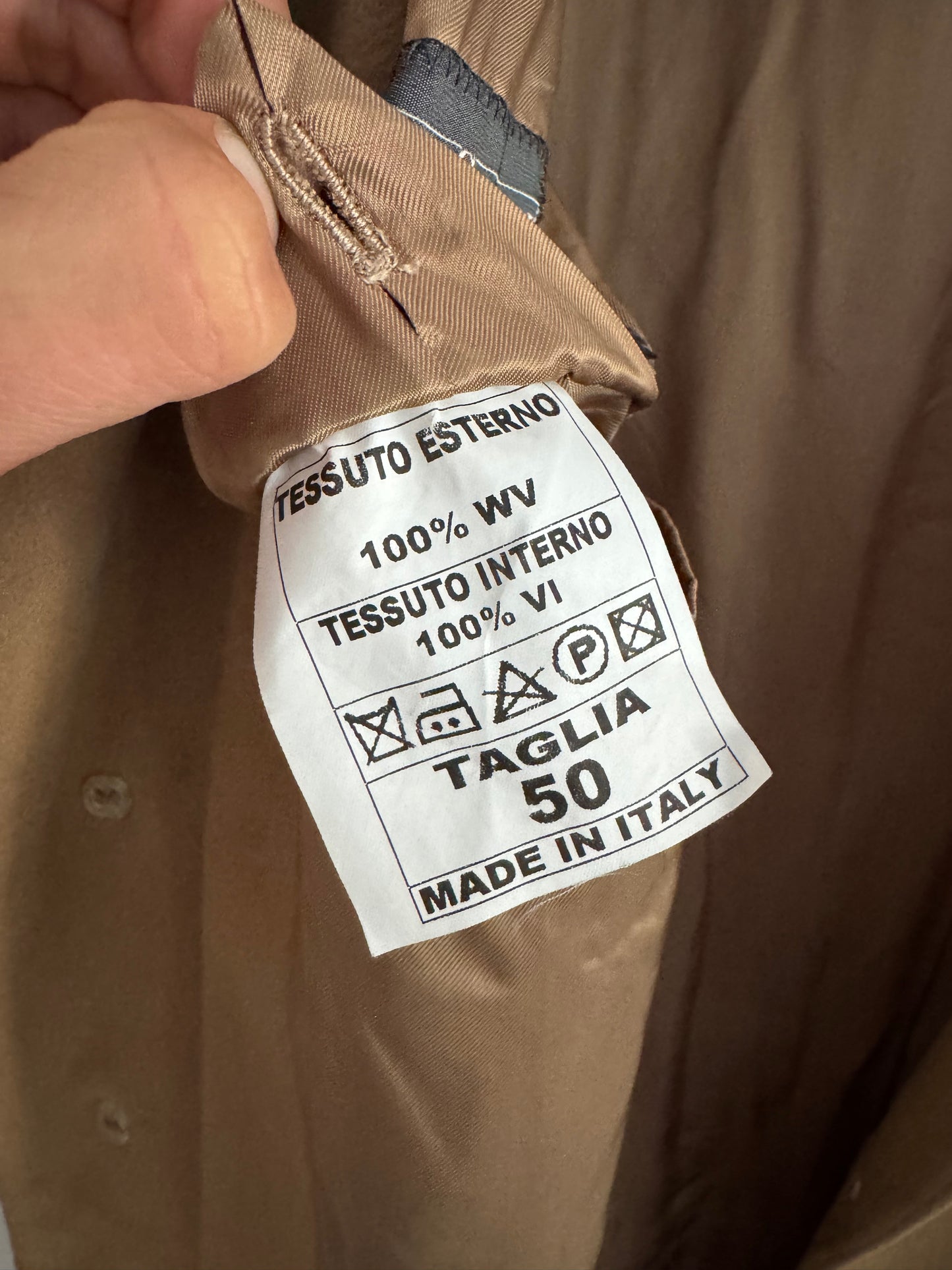 🧥 Palton Vintage Camel din Țesătură Loro Piana – Mărimea 50 (L)