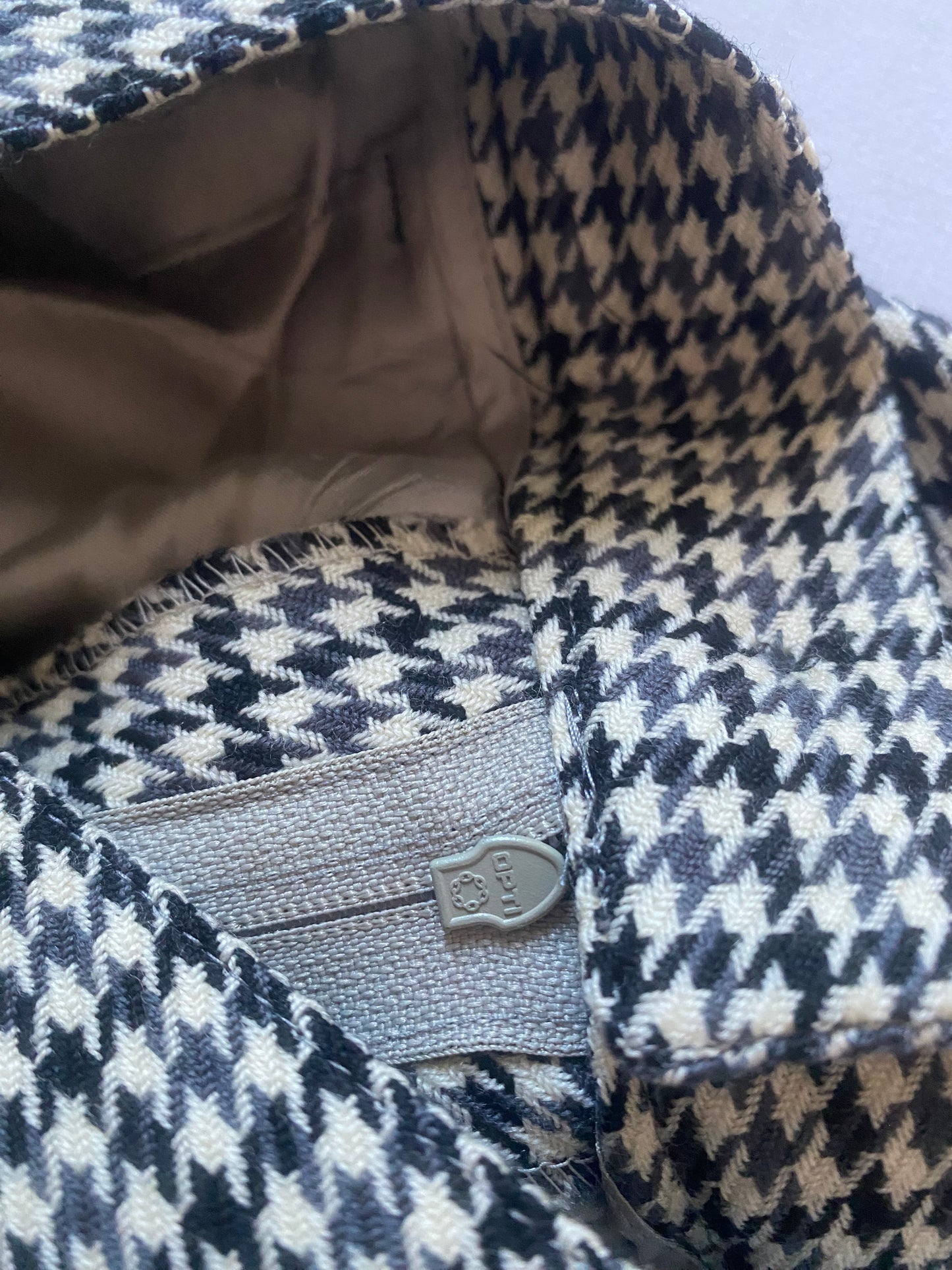 🦓 Pantaloni Vintage – Houndstooth Pattern – 100% Lână – IT 46 (EU 42) – Made in Italy