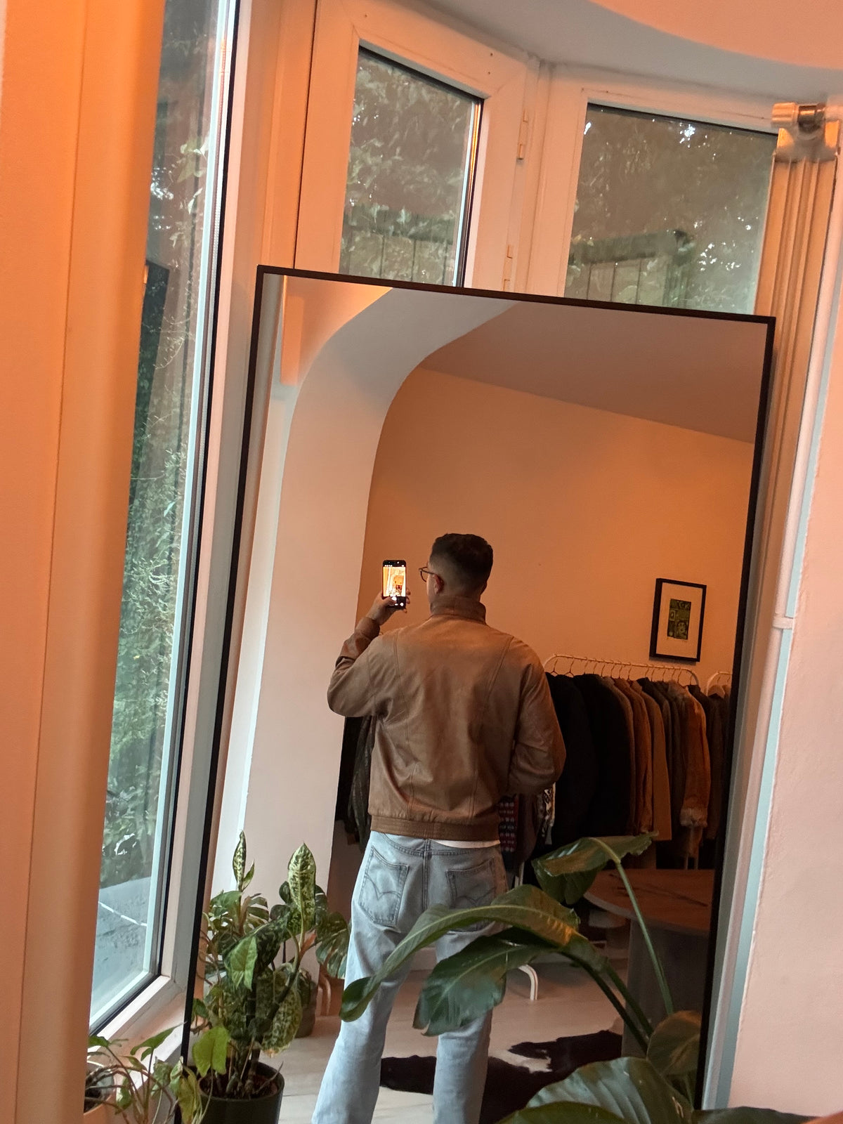 Jachetă Piele Naturală Maro Vintage Bărbați | L (50)