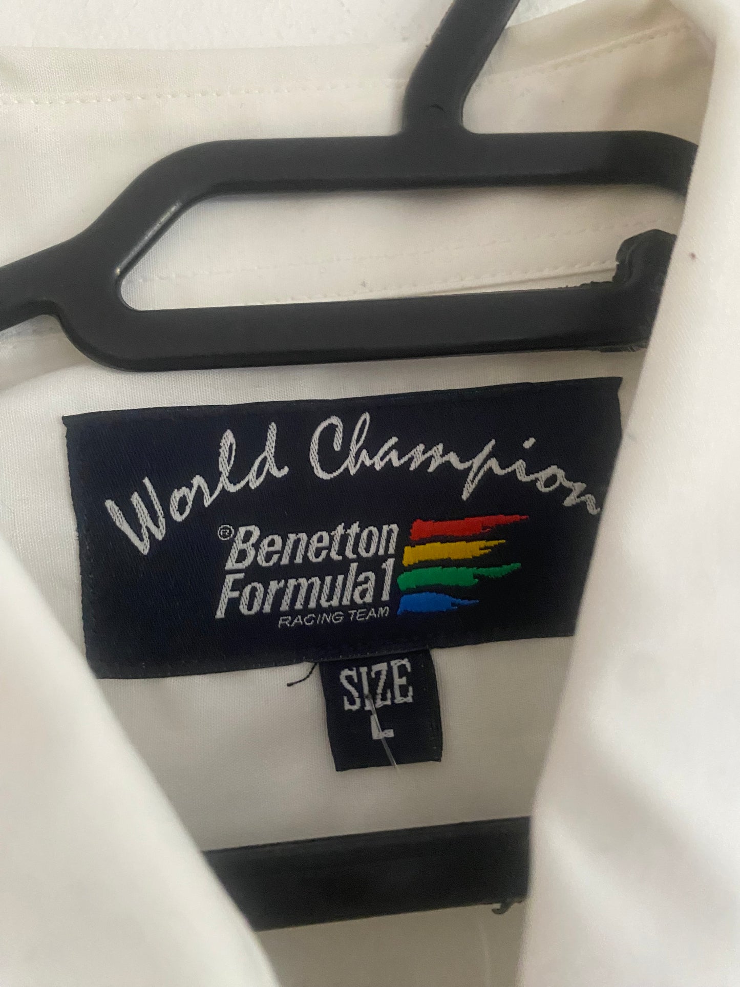 Vintage Benetton Formula 1 Racing Team White Short Sleeve Skirt