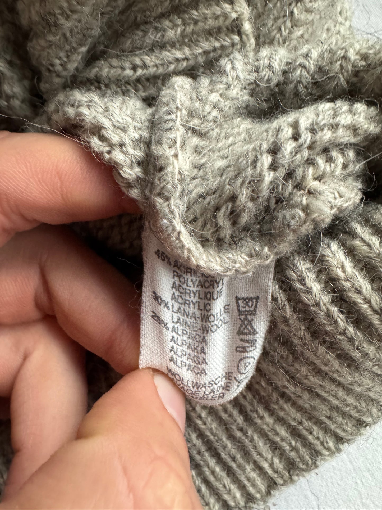 🧶 Cardigan Vintage Cable Knit cu Model Etnic – XL Bărbați