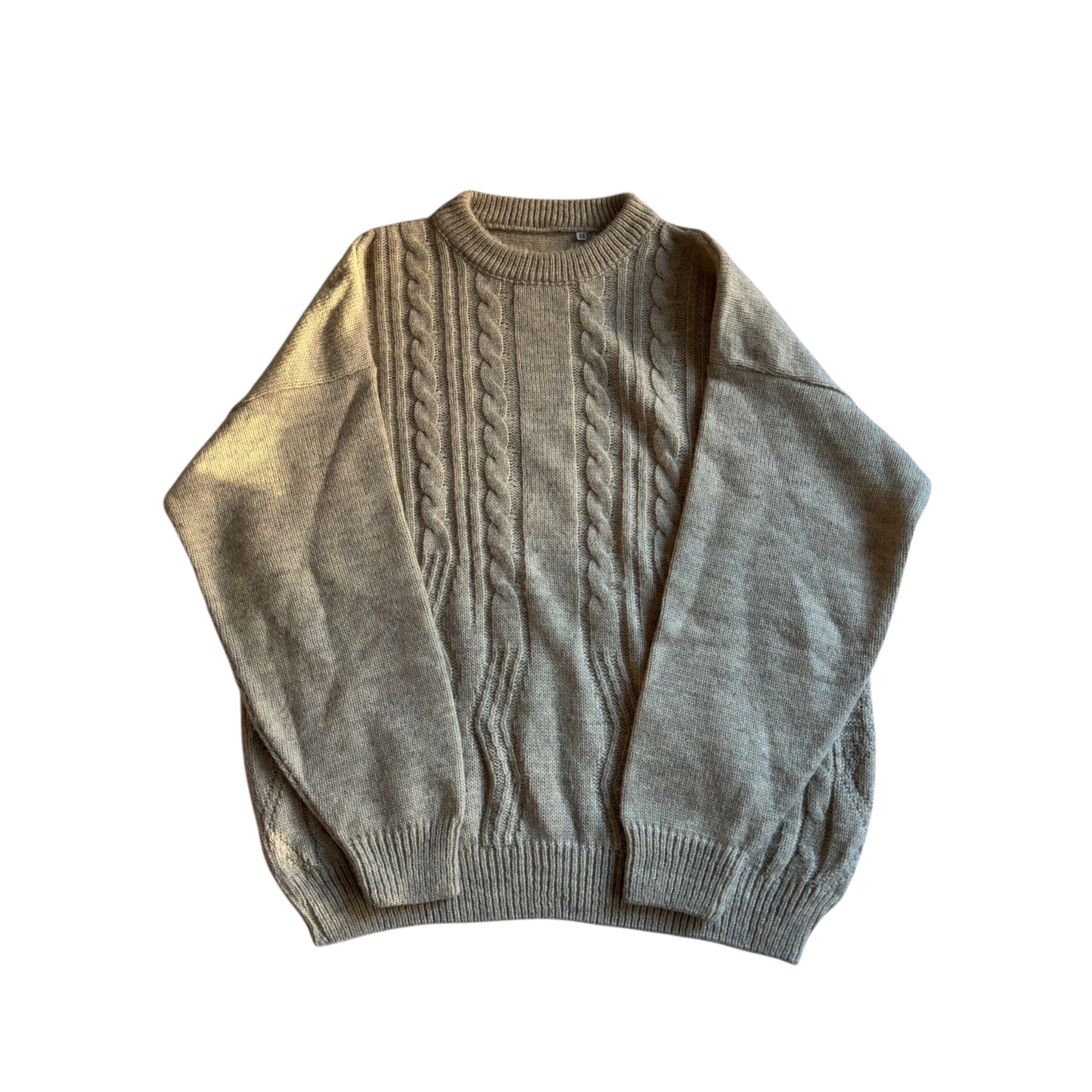 🧶 Pulover vintage fisherman crem – mărimea M (Made in Italy)