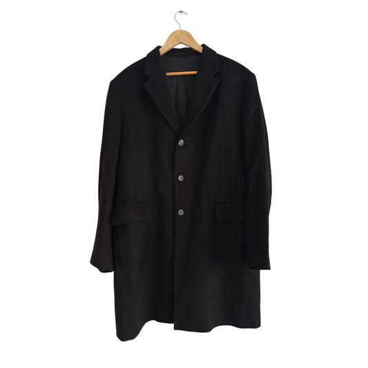 🐈⬛ 🧥 Palton Negru Vintage Benetton din Lână – Mărimea 52 (L–XL)