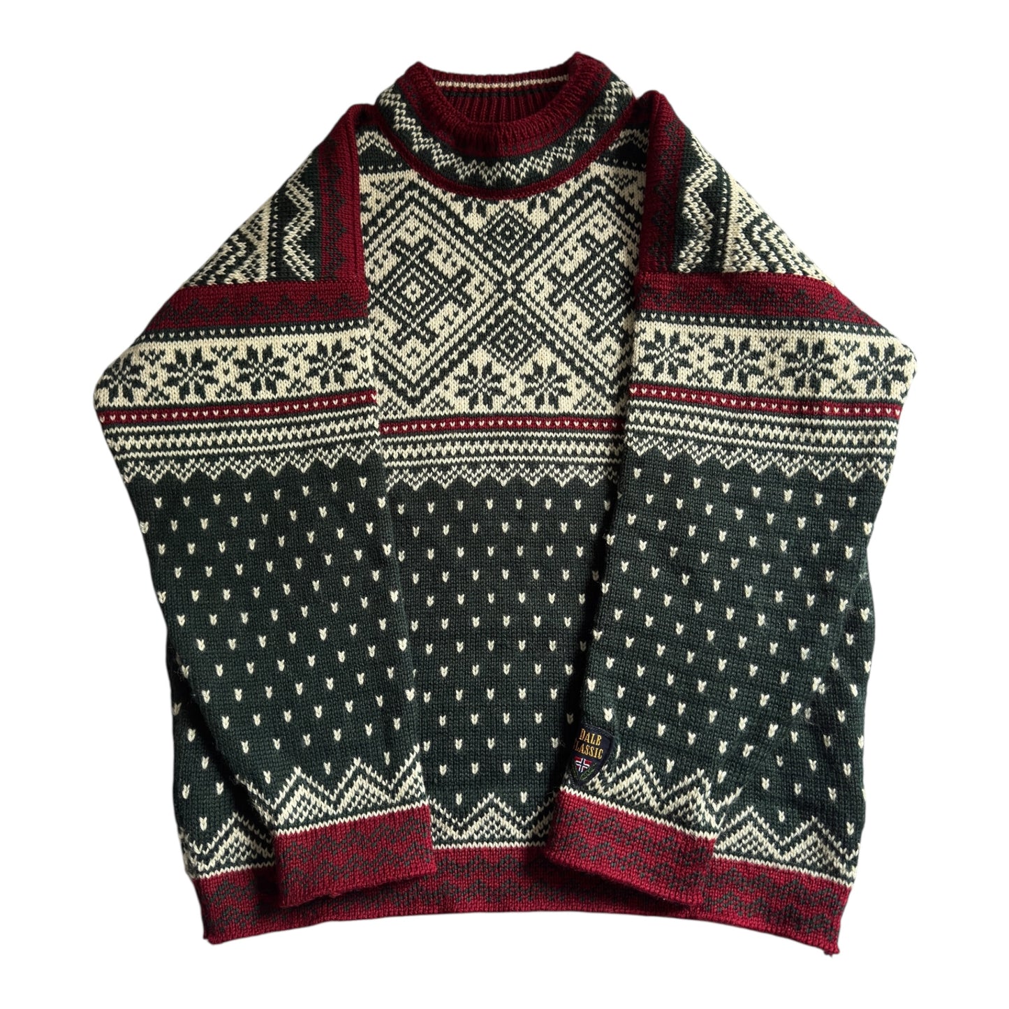 🏔️ Pulover Vintage Dale of Norway – 100% Lână Virgină – Mărime L Femei