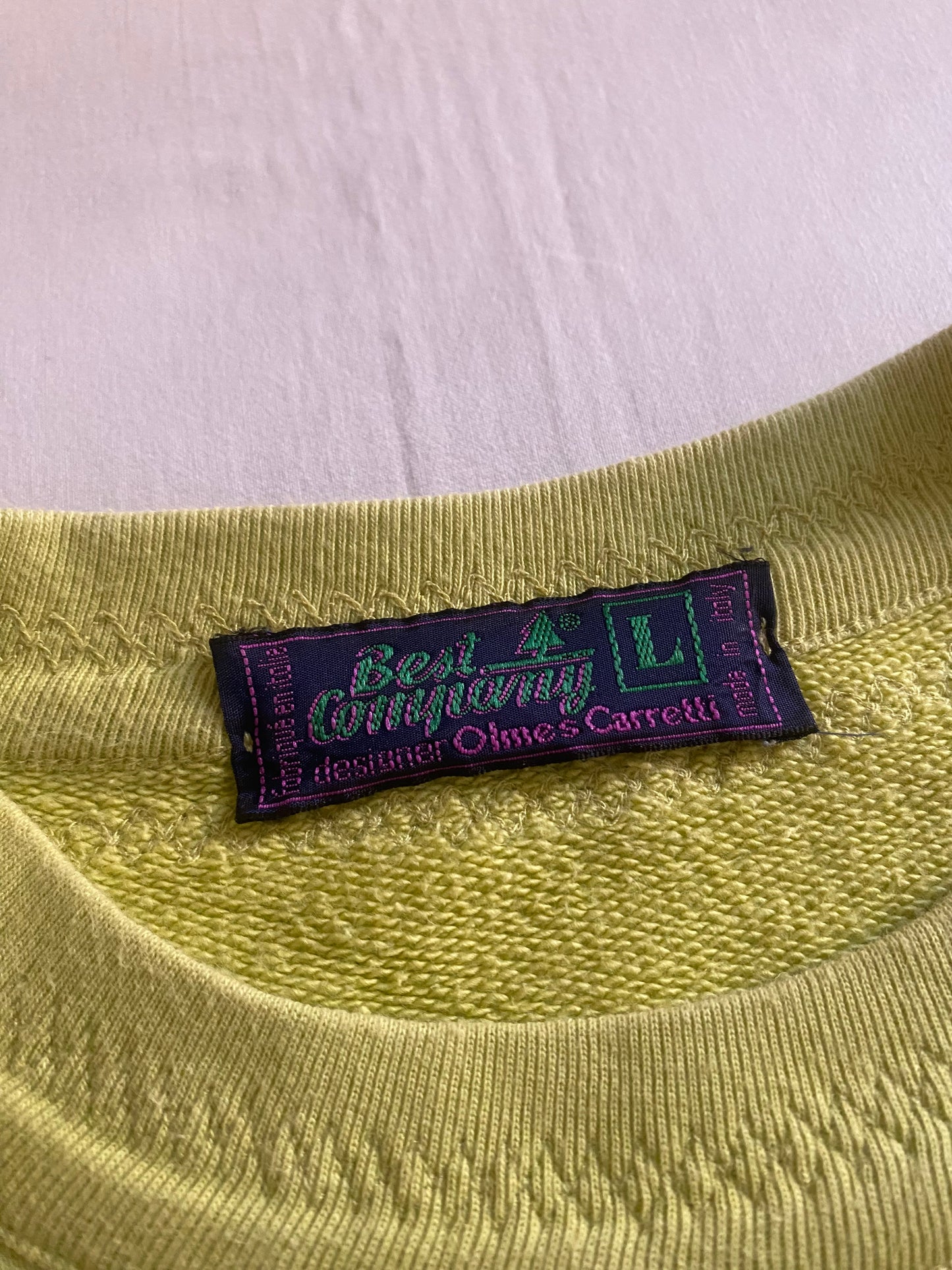 80's Vintage Lime Green Best Company Shortsleeved Crewneck