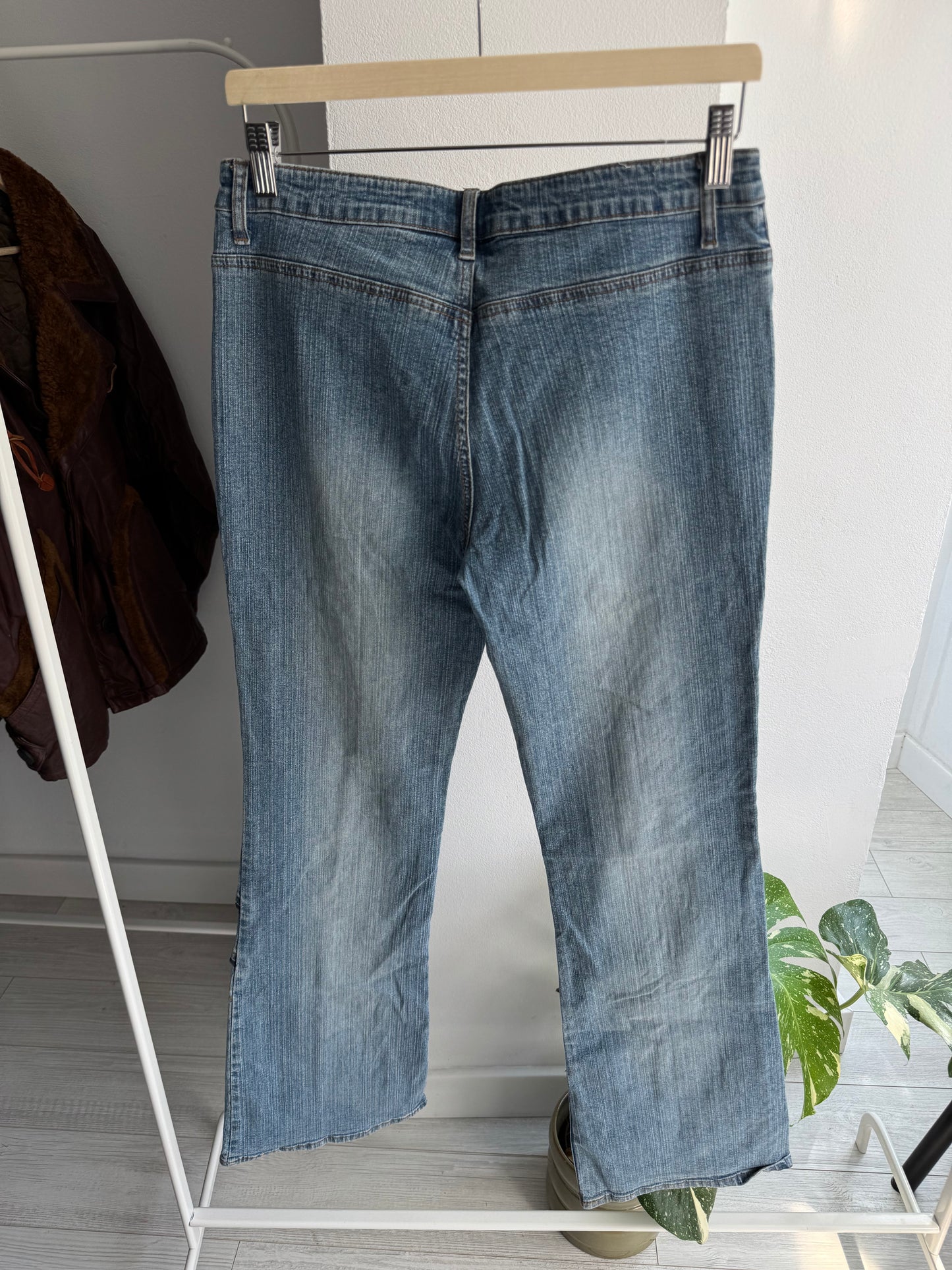 👖 Jeans Y2K Bootcut cu Detalii Fermoar – W30 x L33 (XL Damă)