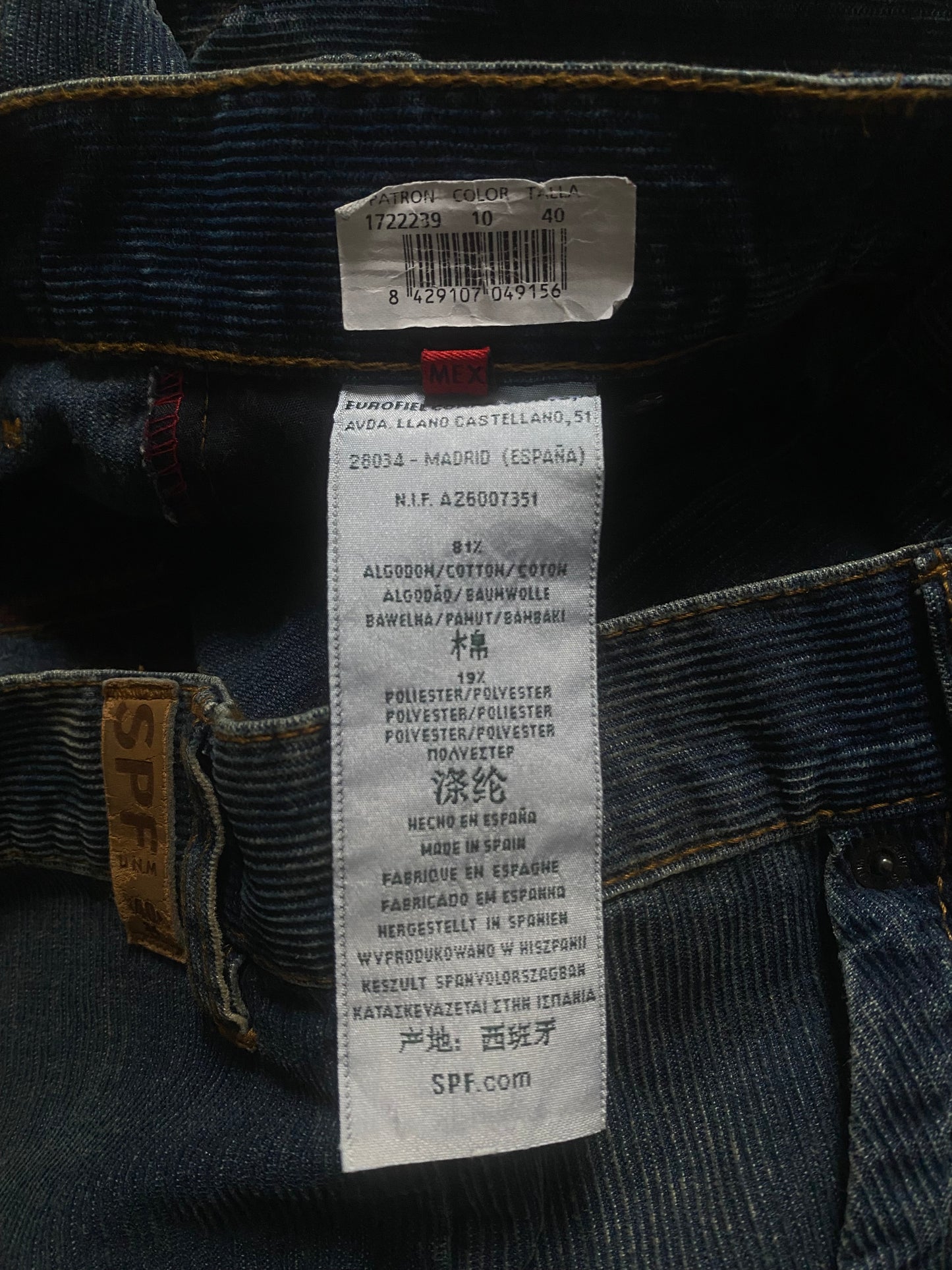 Pantaloni Y2K Corduroy – Dirty Denim Effect – Baggy Fit – US 31 / EU 40
