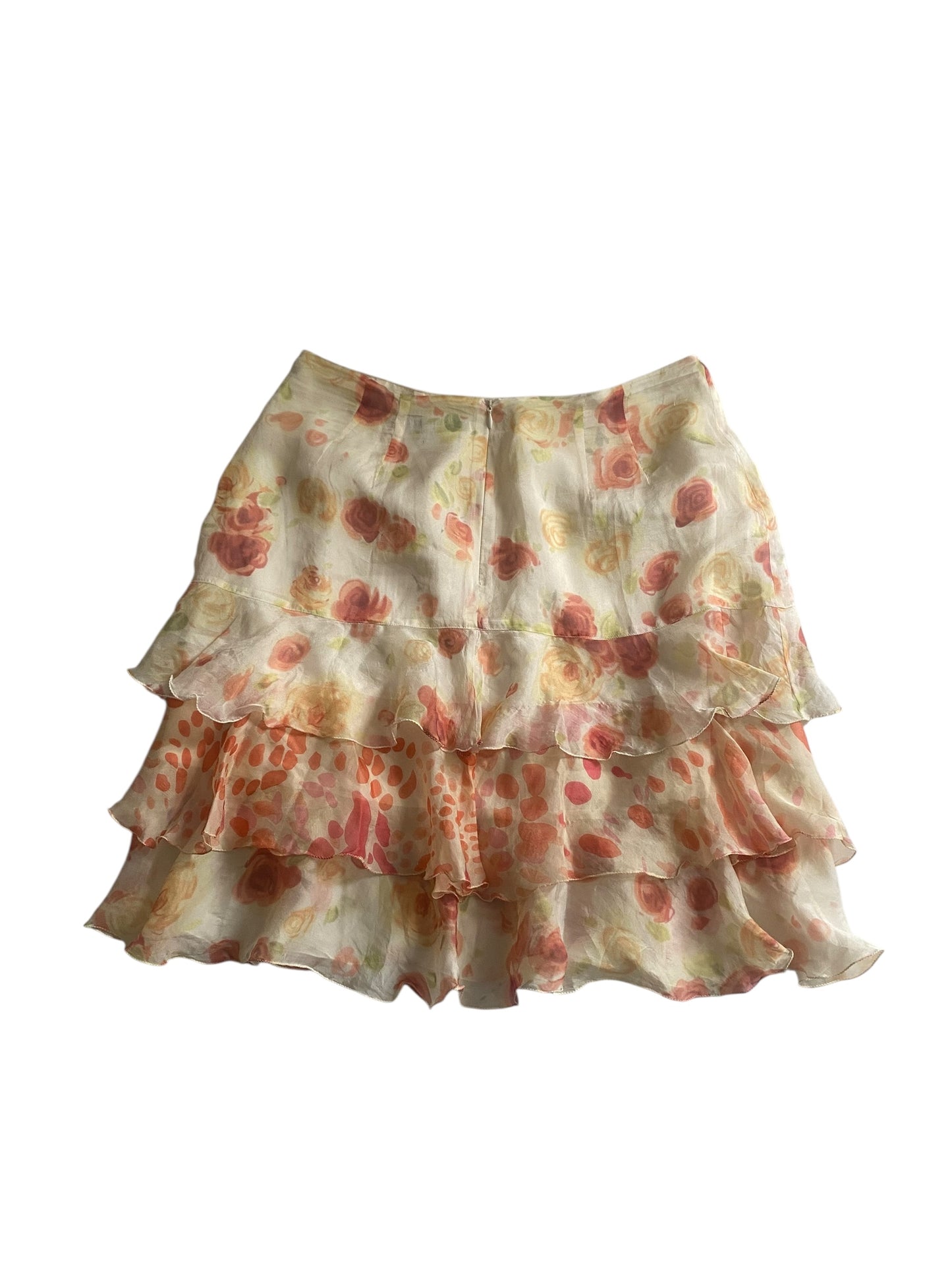 Fustă Vintage din Mătase – Rose Print – Mărime M 🌹✨