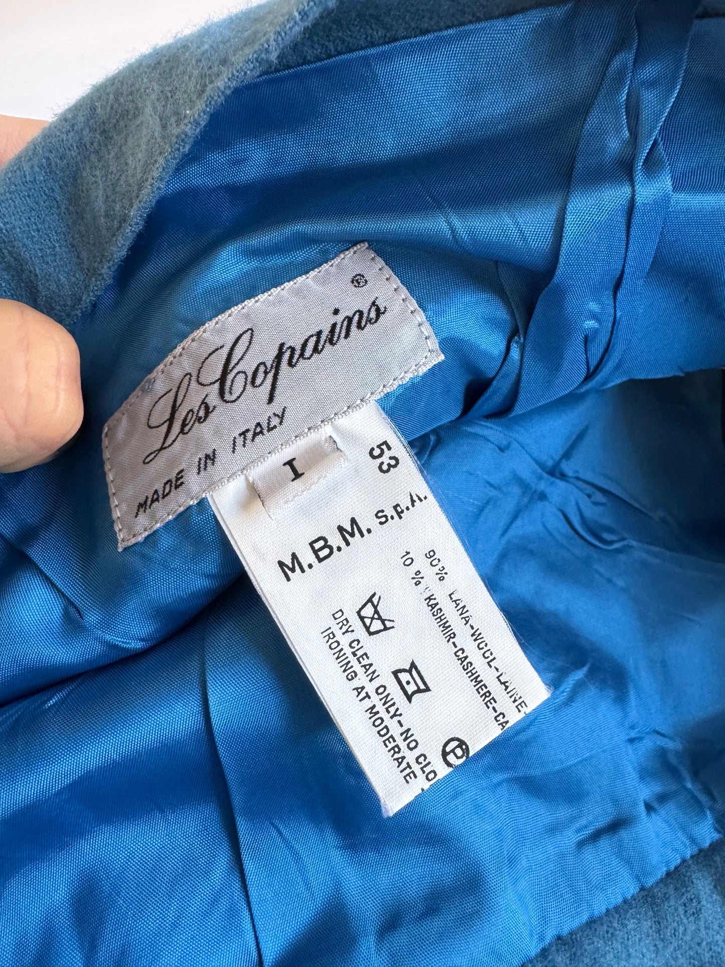 🌊 Fustă Vintage Plisată Les Copains Aqua Blue din Lână și Cașmir – S (Mărimea 1)