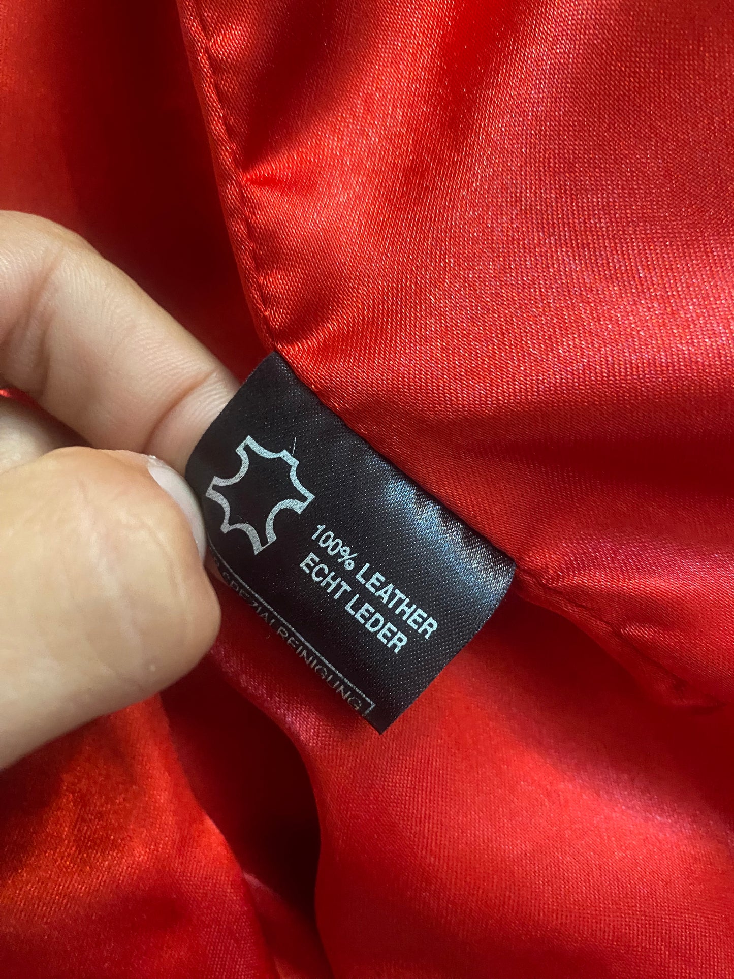 Jachetă Vintage Y2K din Piele Roșie – Mărime 44 (Femei)