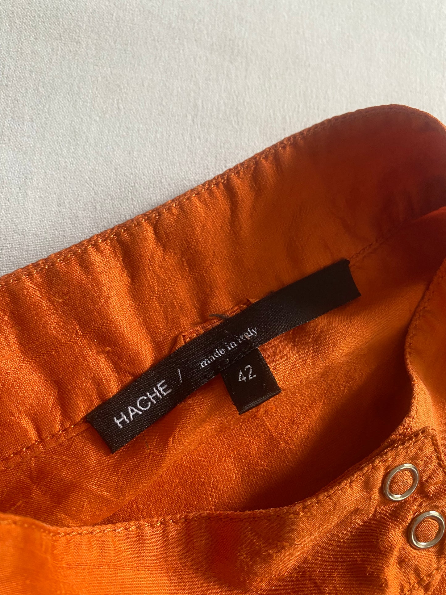 🍊 Top/Vest Y2K din Mătase Portocalie – Femei S/M – Made in Italy, Stil Archive
