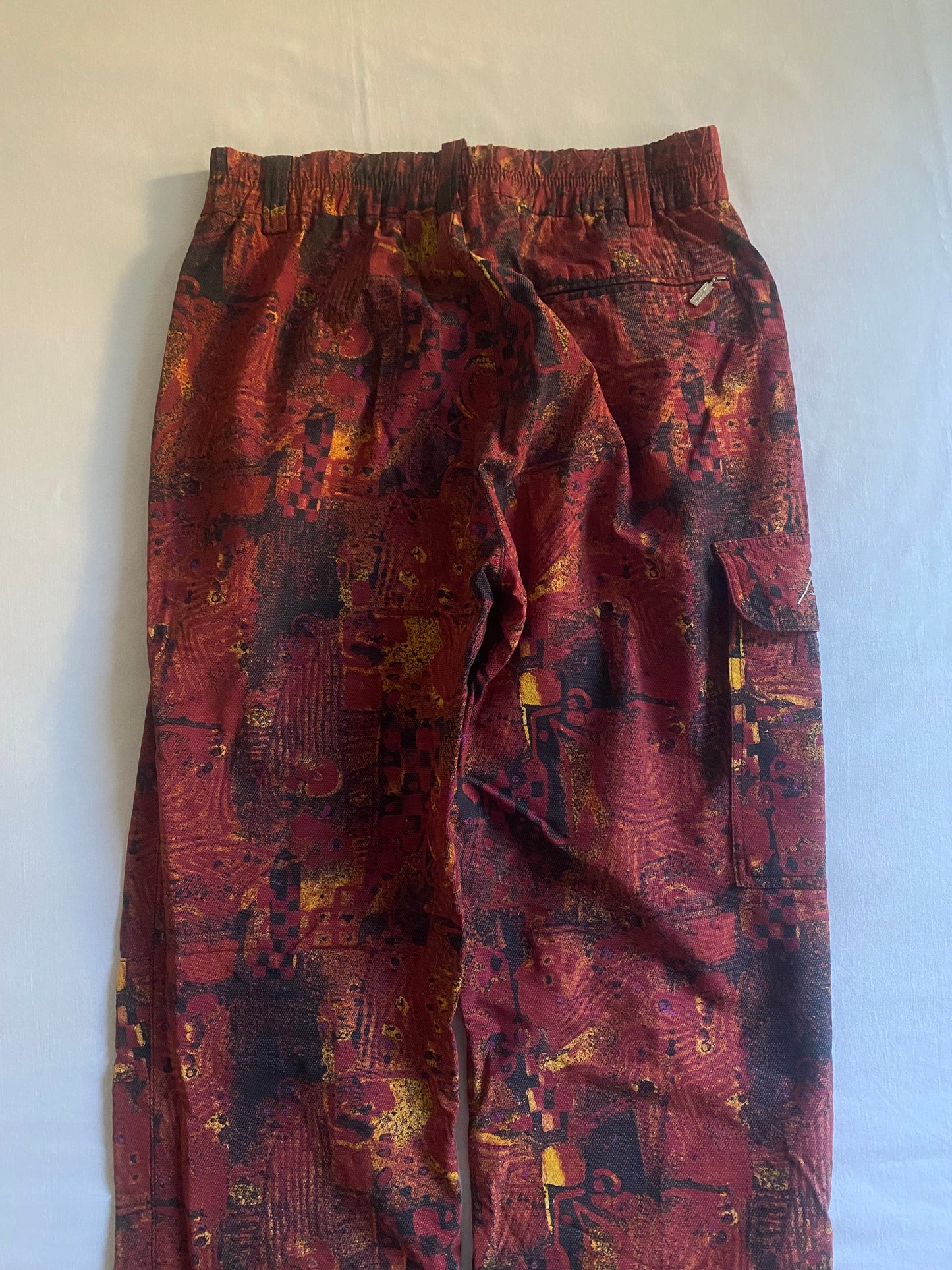 Pantaloni Cargo Vintage Activewear cu Print – Made in Austria – Mărime L