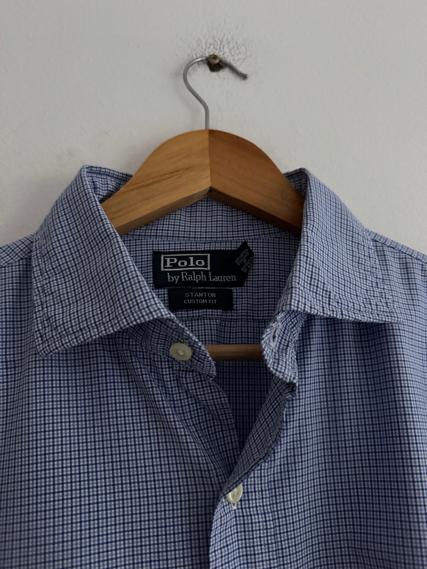 👕 Cămașă vintage Ralph Lauren / Light Blue Stanton Checked (Mărime L Bărbați)