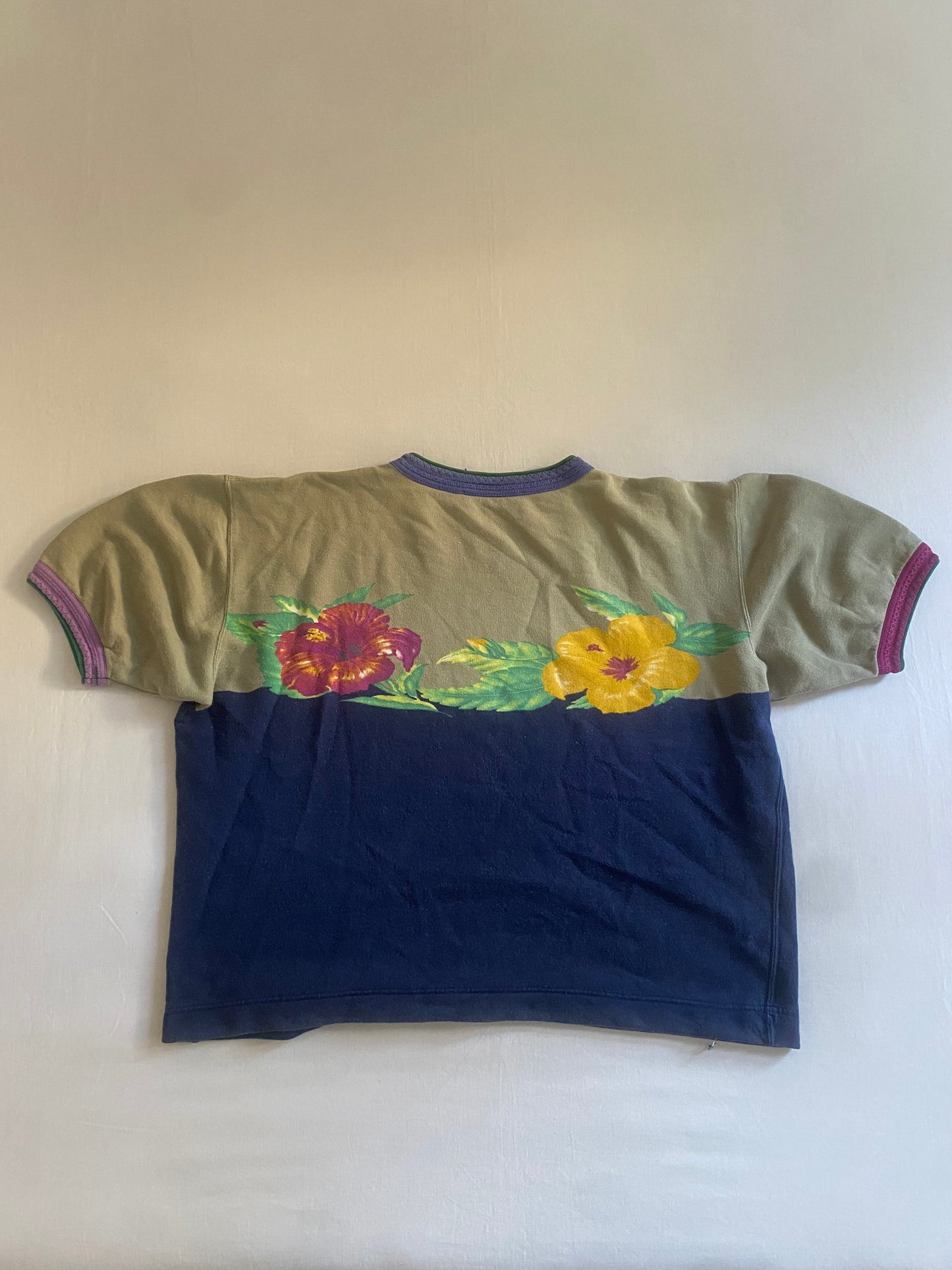 Vintage 90's Best Company Cropped Printed Floral Shirt