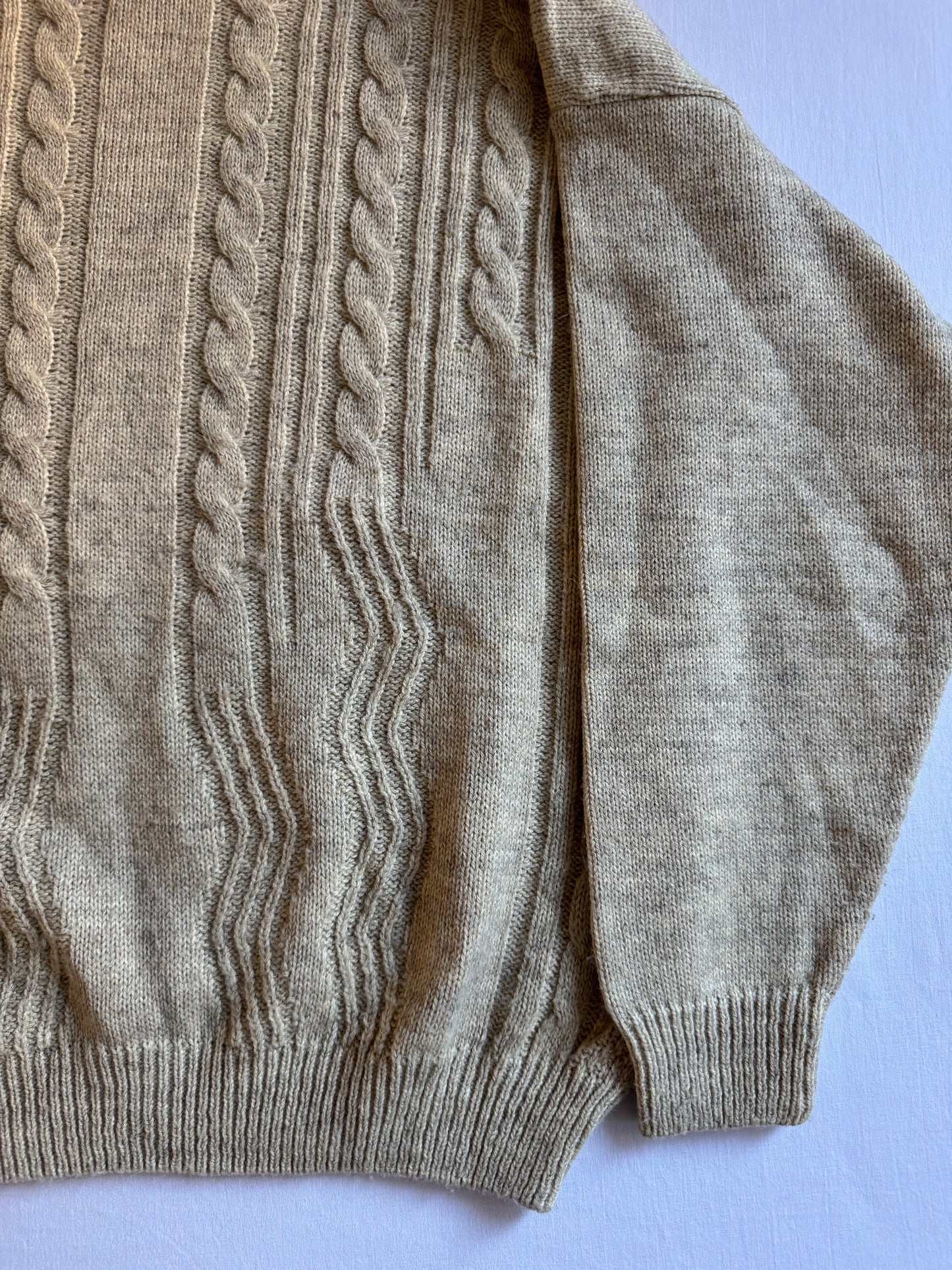 🧶 Pulover vintage fisherman crem – mărimea M (Made in Italy)