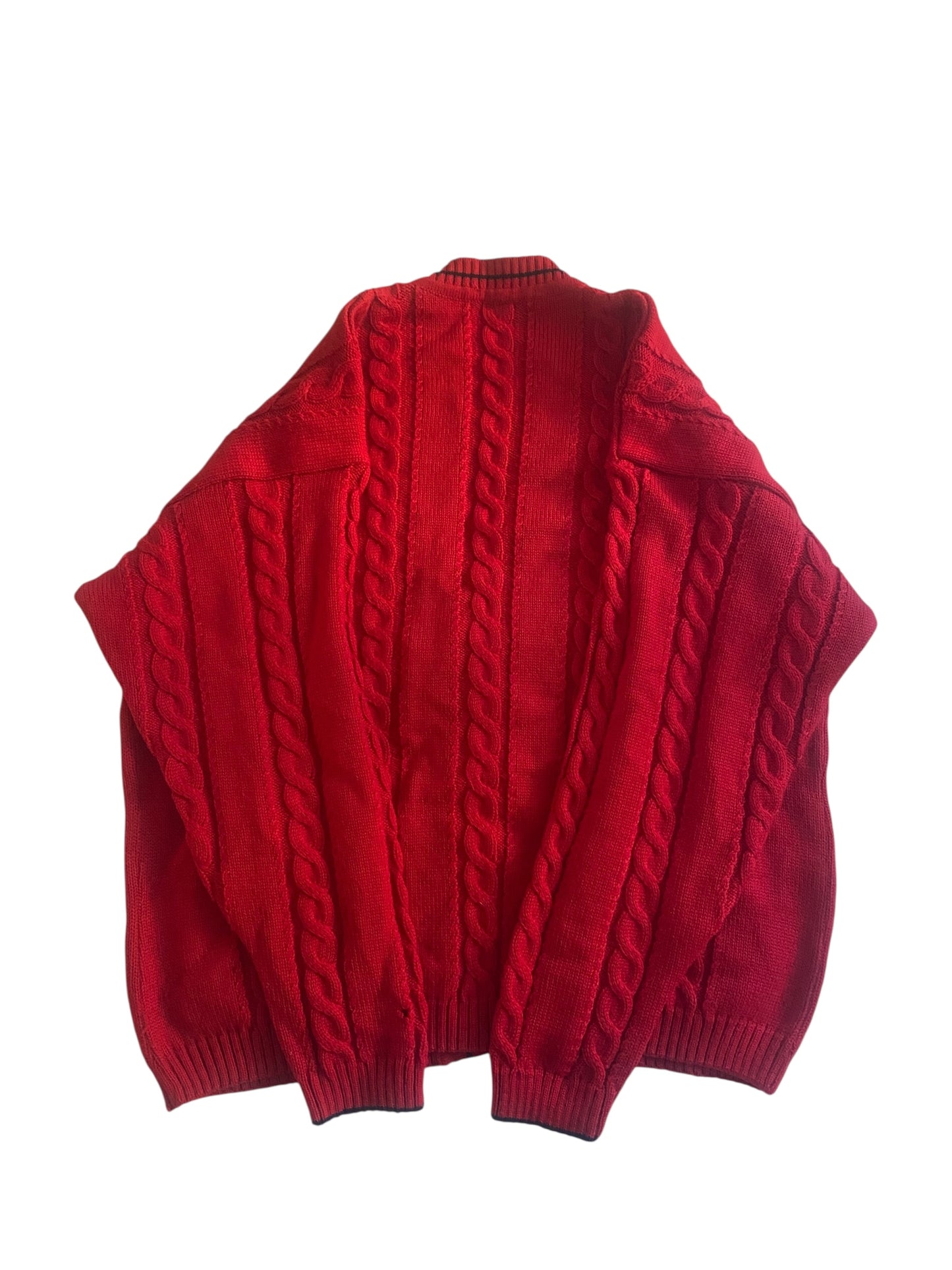 Cardigan Vintage Ferrari – 100% Lână – Roșu – Made in Italy – Mărime XL
