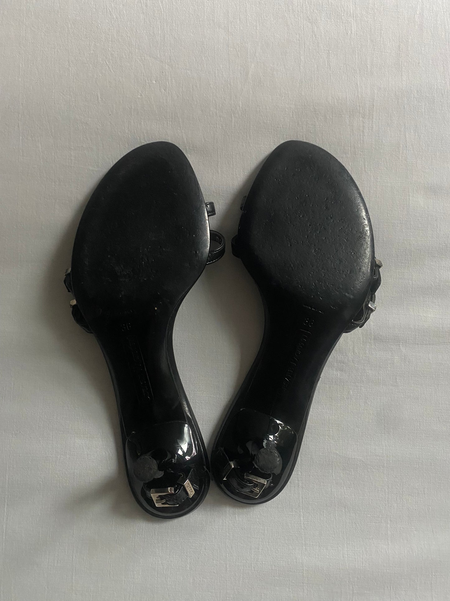 Sandale Y2K Cesare Paciotti din Piele Neagră – Made in Italy 👡🖤