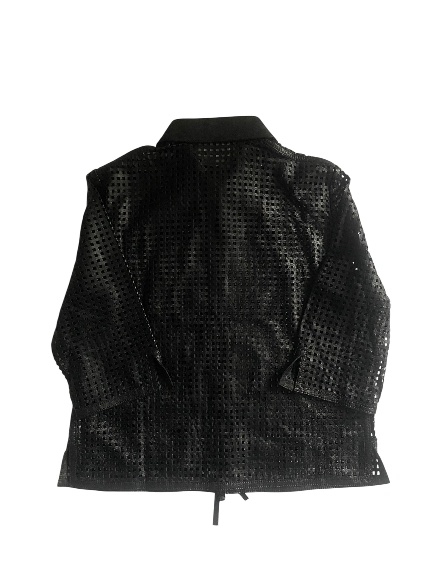 🖤 Cămașă Vintage din Piele Transparentă – Mărime L (Fit S/M)
