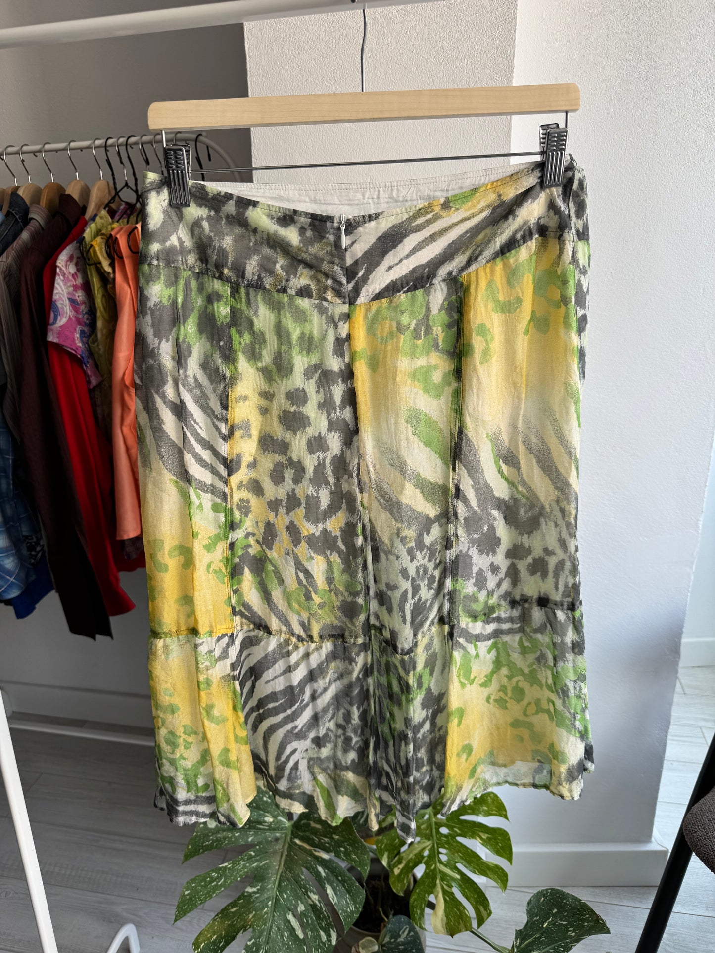 ☀️ Fustă din Mătase Animal Print Y2K | M Damă (EU 38)