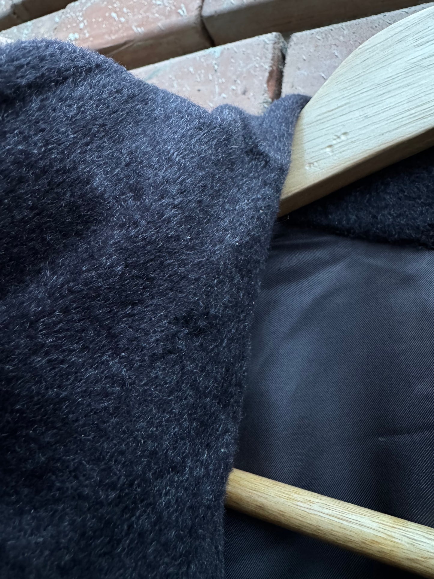 🧥 Palton Vintage Bărbați Gri Închis din Lână, Angora și Cashgora – EU 46 (S / M)