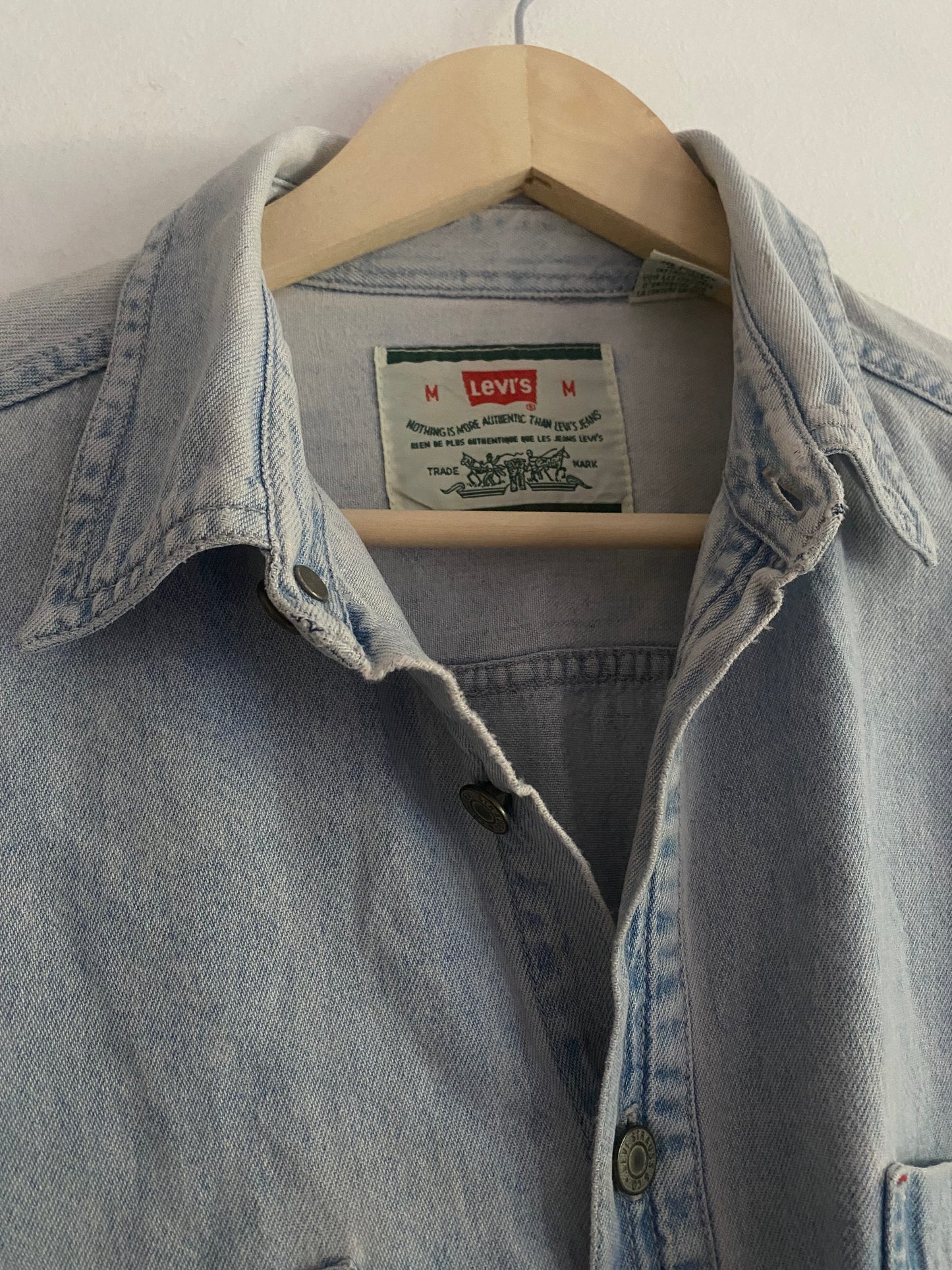 Cămașă Vintage Levi’s – Bumbac Heavy Washed, Albastru, Mărime M Oversized