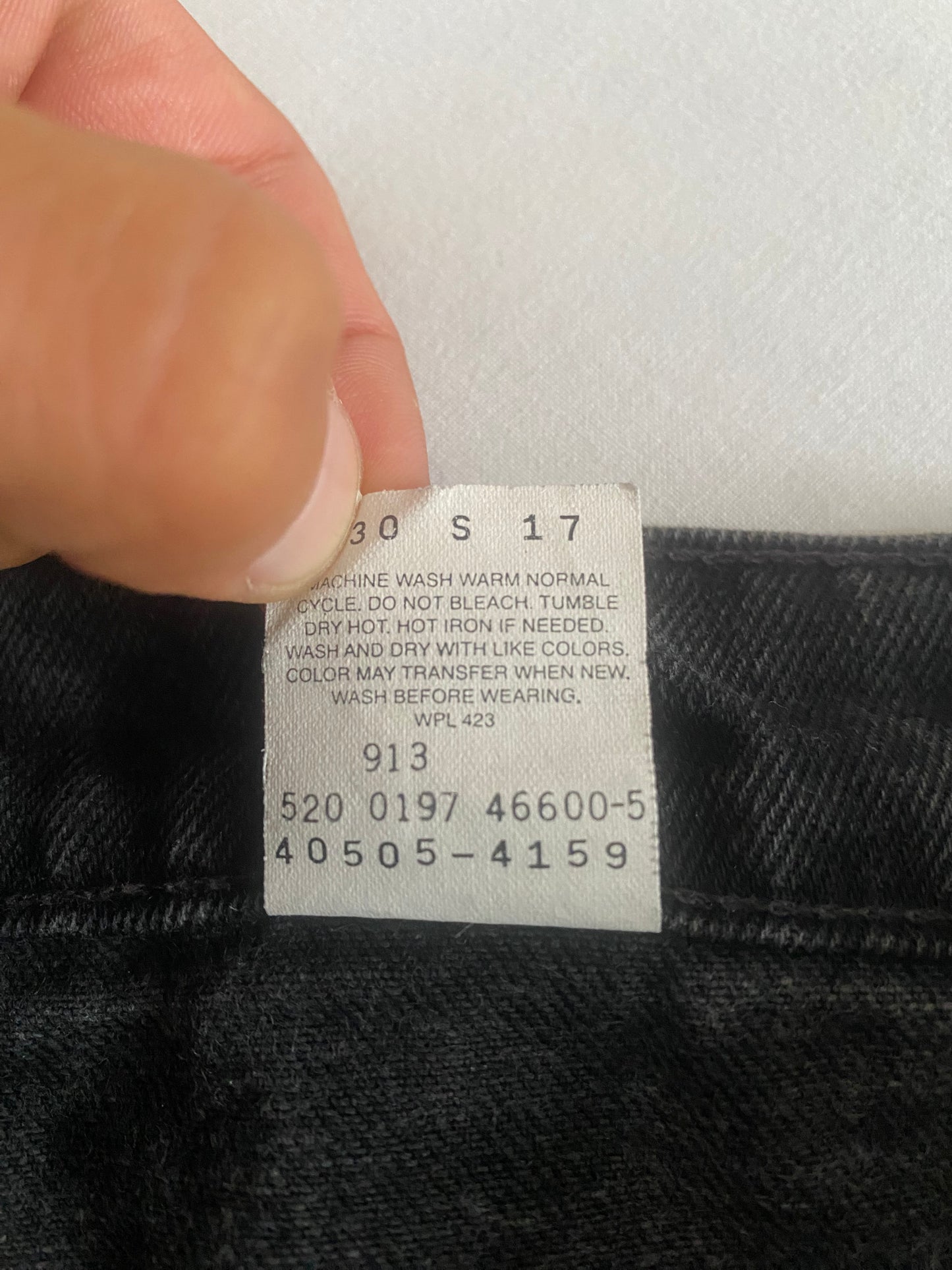 Vintage Levi’s 505 Black Washed Jeans – Orange Tab – Made in USA 1997