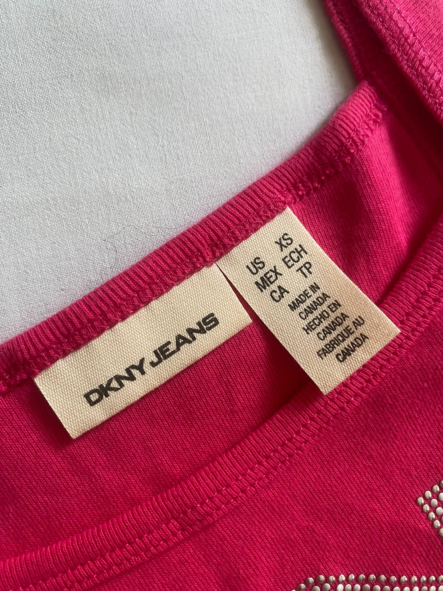 🖤 Top Y2K DKNY din Bumbac – XS – Made in Canada