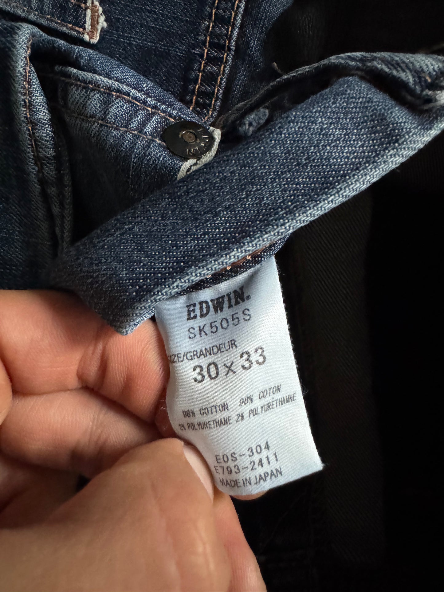 🇯🇵 👖 Edwin SK505S Selvedge Denim Jeans – Skinny Fit – W30 / EU 40 – Made in Japan