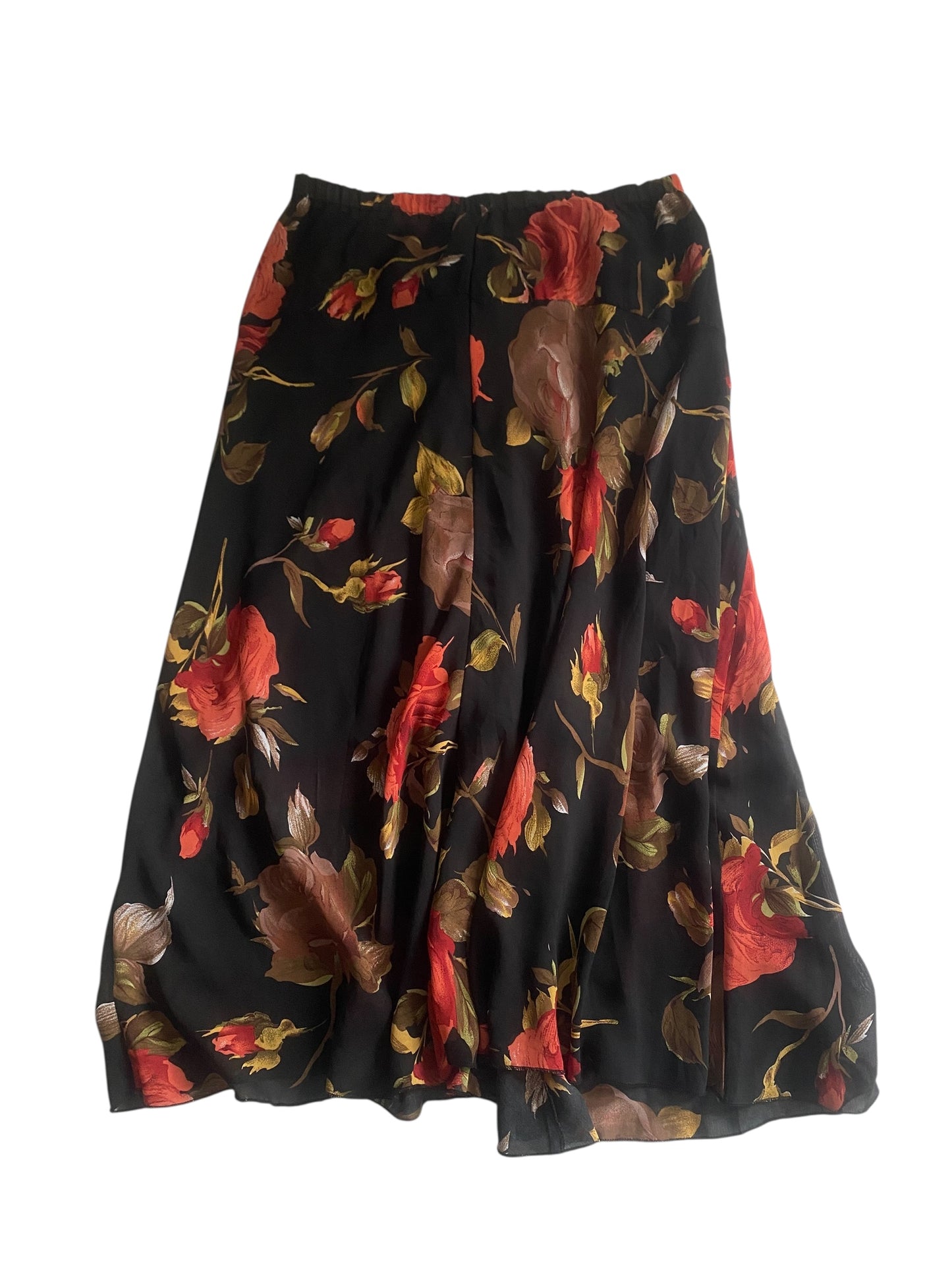 Fustă Midi Y2K cu Imprimeu Trandafiri – Mărime M 🌺