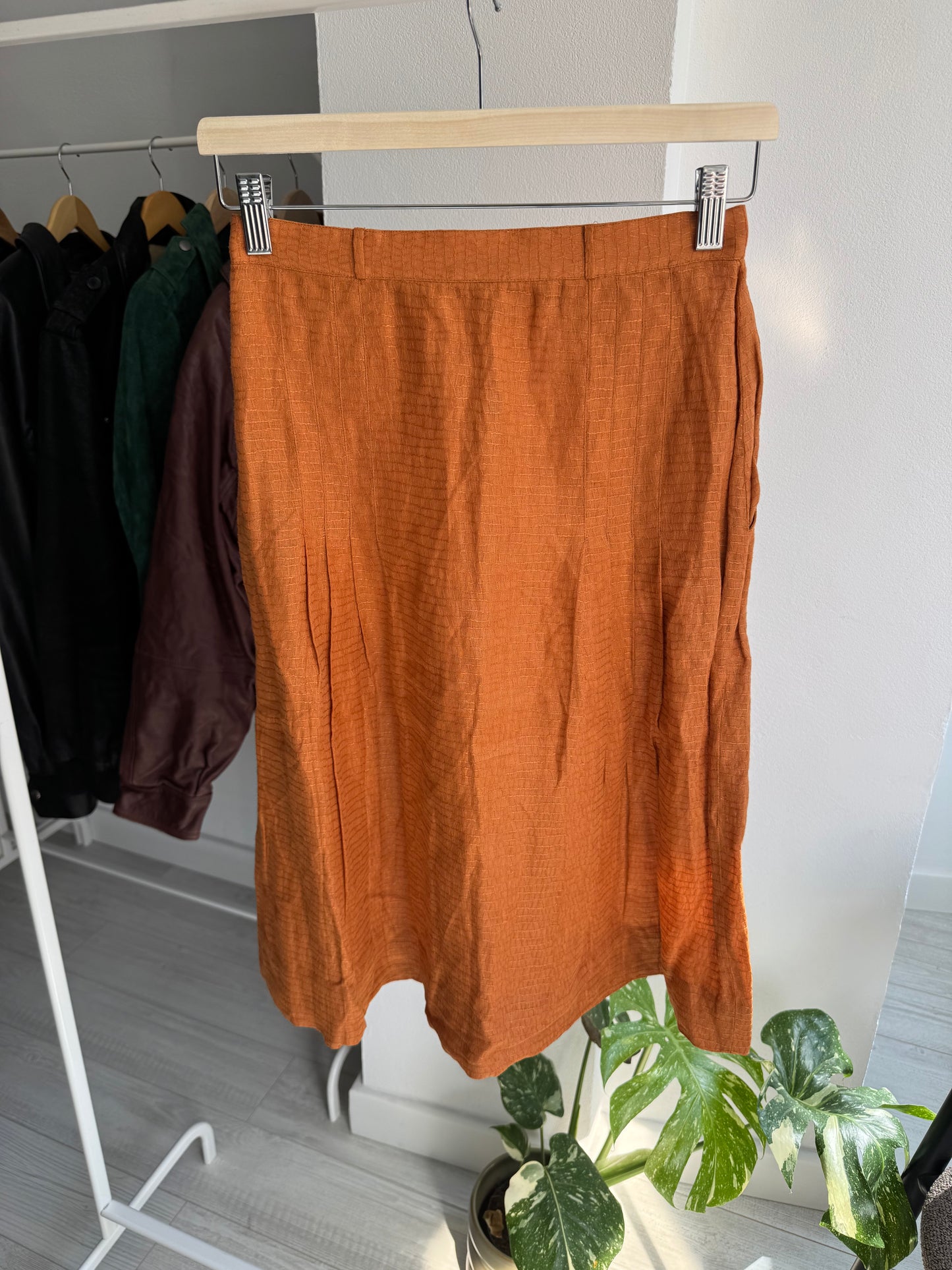🍊 Fustă Vintage Orange Textured – IT 42 (S Damă)