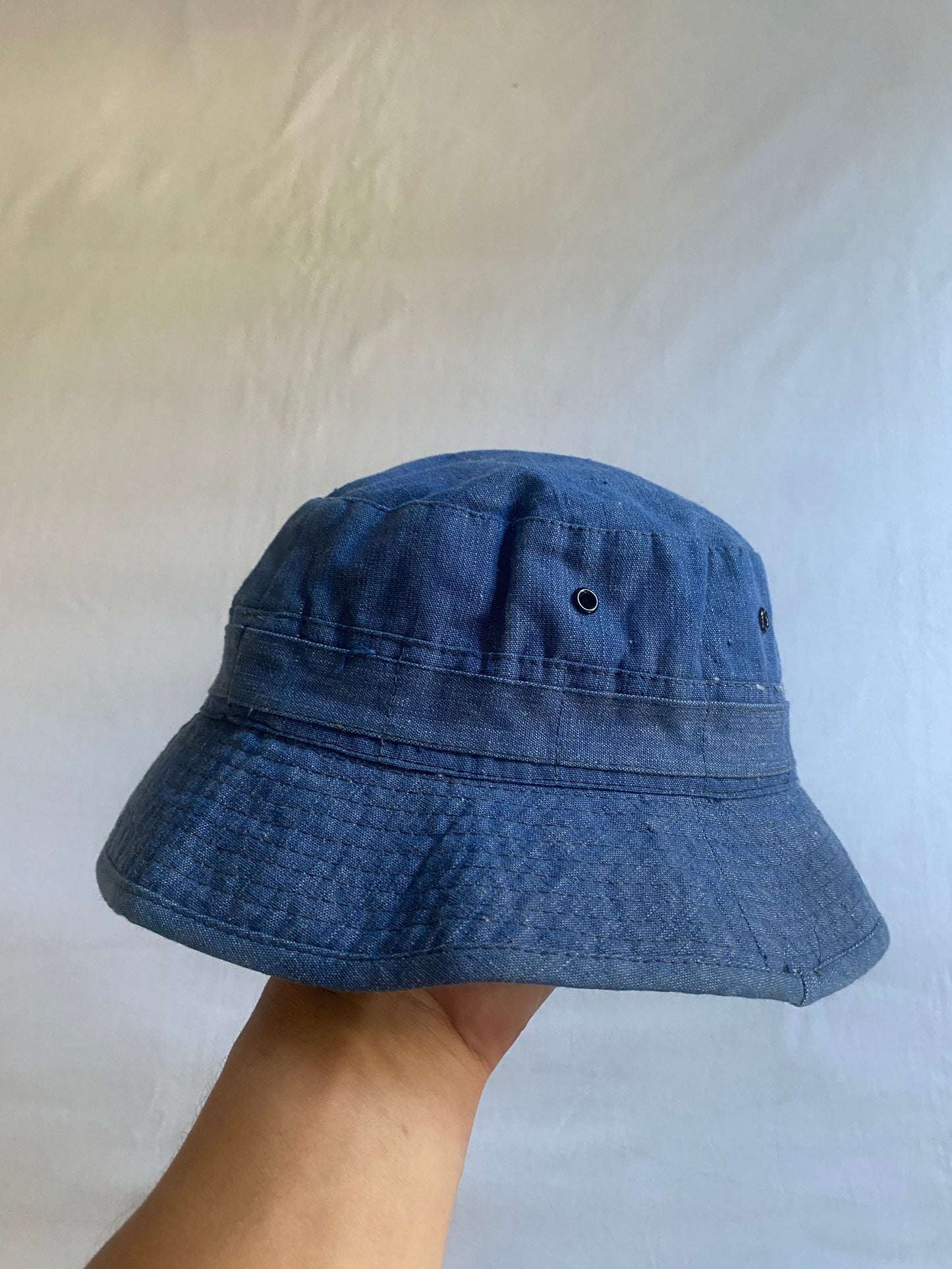 Vintage Military Denim Bucket Hat