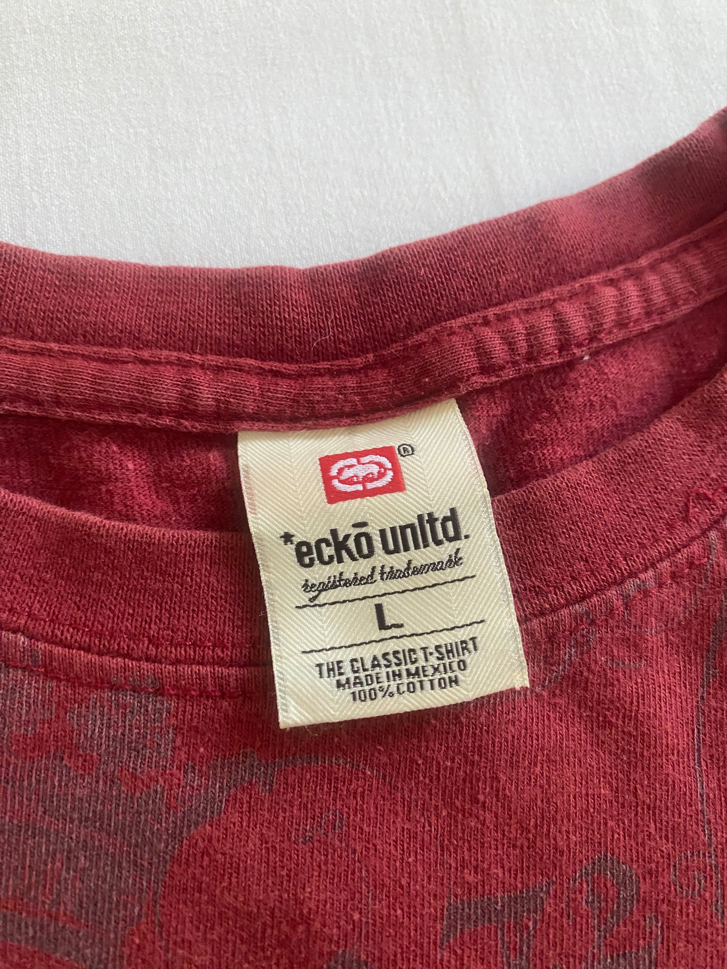 Y2K Ecko Unltd Burgundy Printed Tee