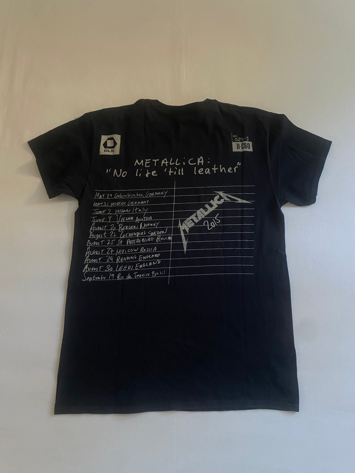 2015 Metallica No Life Til Leather Tour Tee