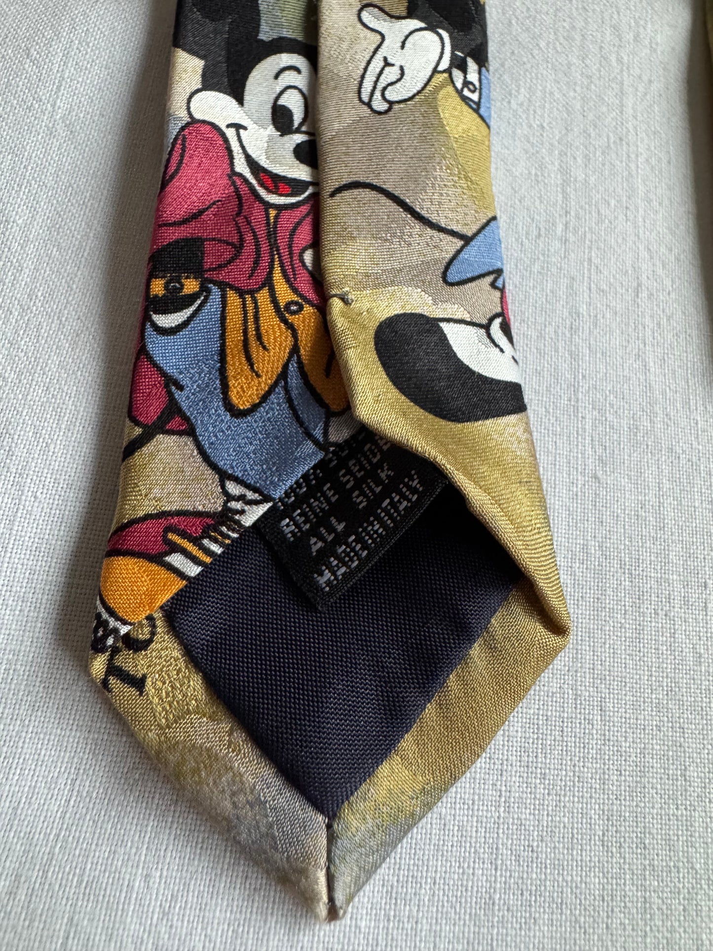 👔 Cravată Vintage din Mătase cu Graphic Mickey Mouse – Made in Italy