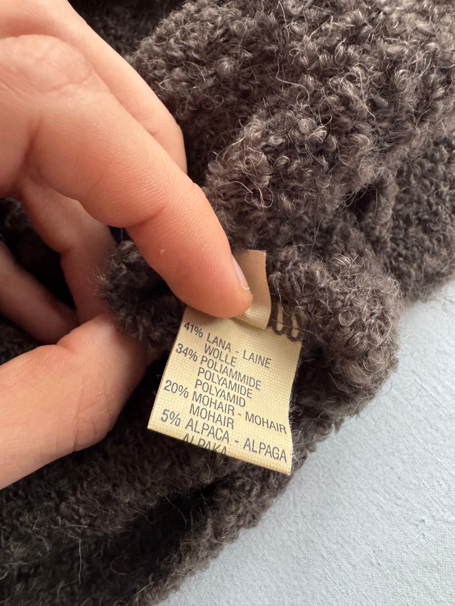🧶 Pulover Y2K maro închis din amestec de lână, mohair si alpaca – M Femei