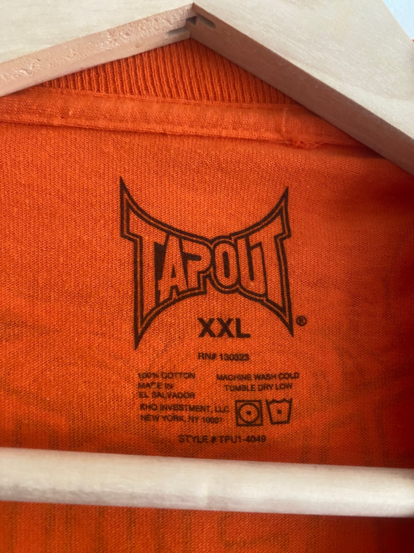 👕 Tricou Y2K Tapout Printat – Portocaliu, Heavy Cotton