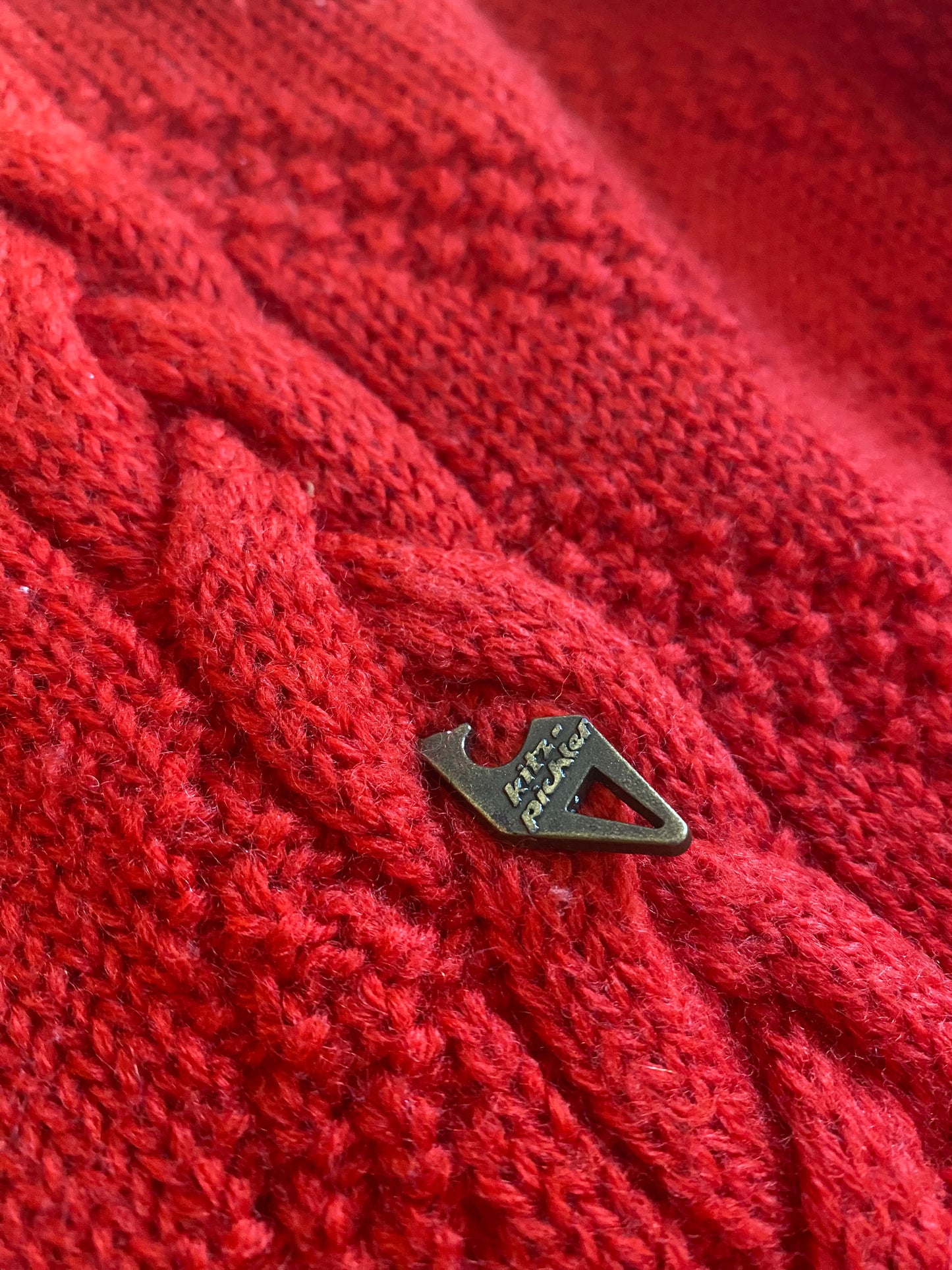 Cardigan Vintage Roșu – Tirolez – Lână 100% – EU 44 – Made in Austria