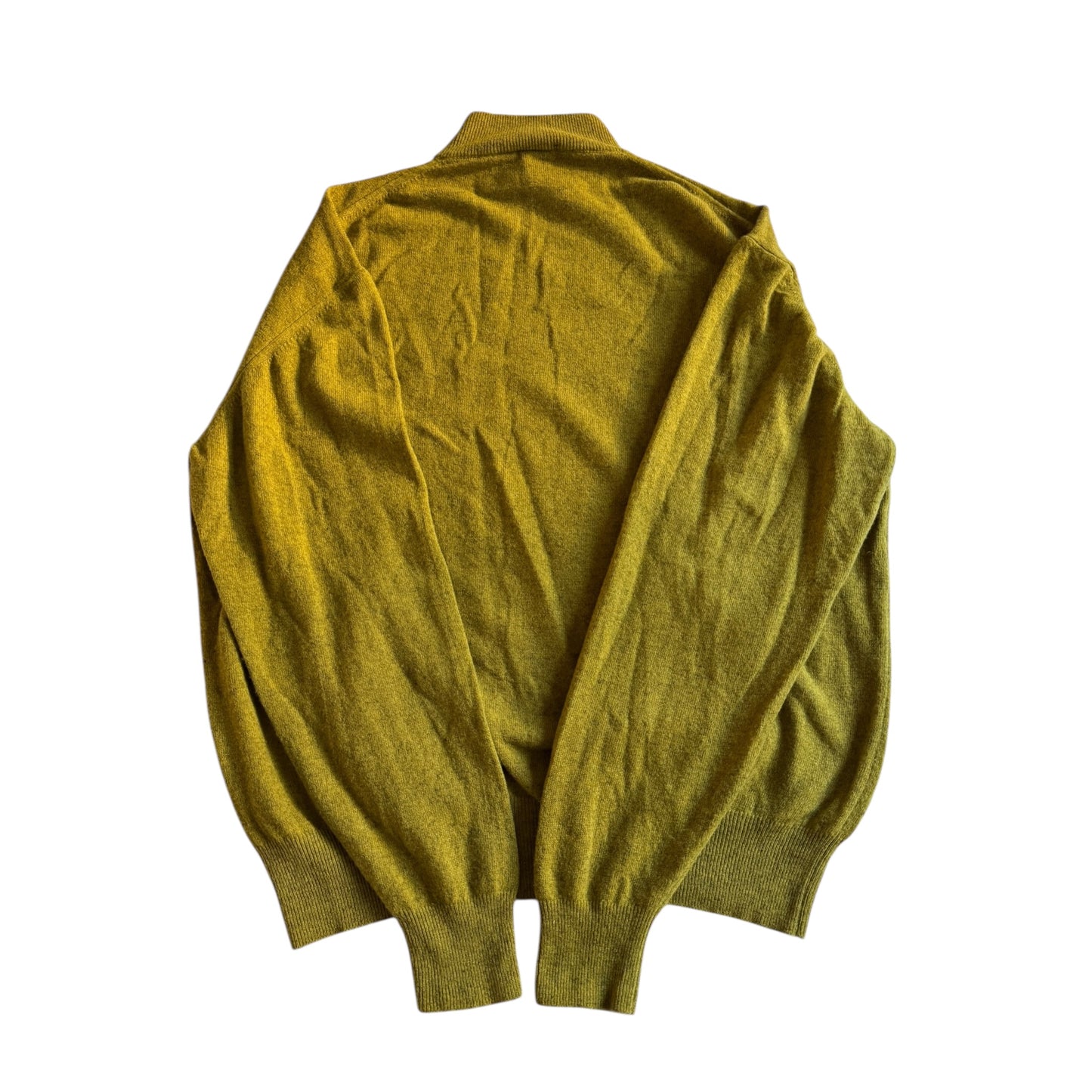 🧶 Pulover vintage mustar cu guler mocneck – mărimea L (Made in Italy)