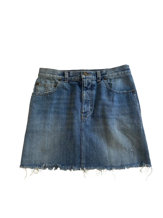 Fustă Denim Y2K Saint Laurent – Măsură Estimată S – Talie 36 cm 👖✨