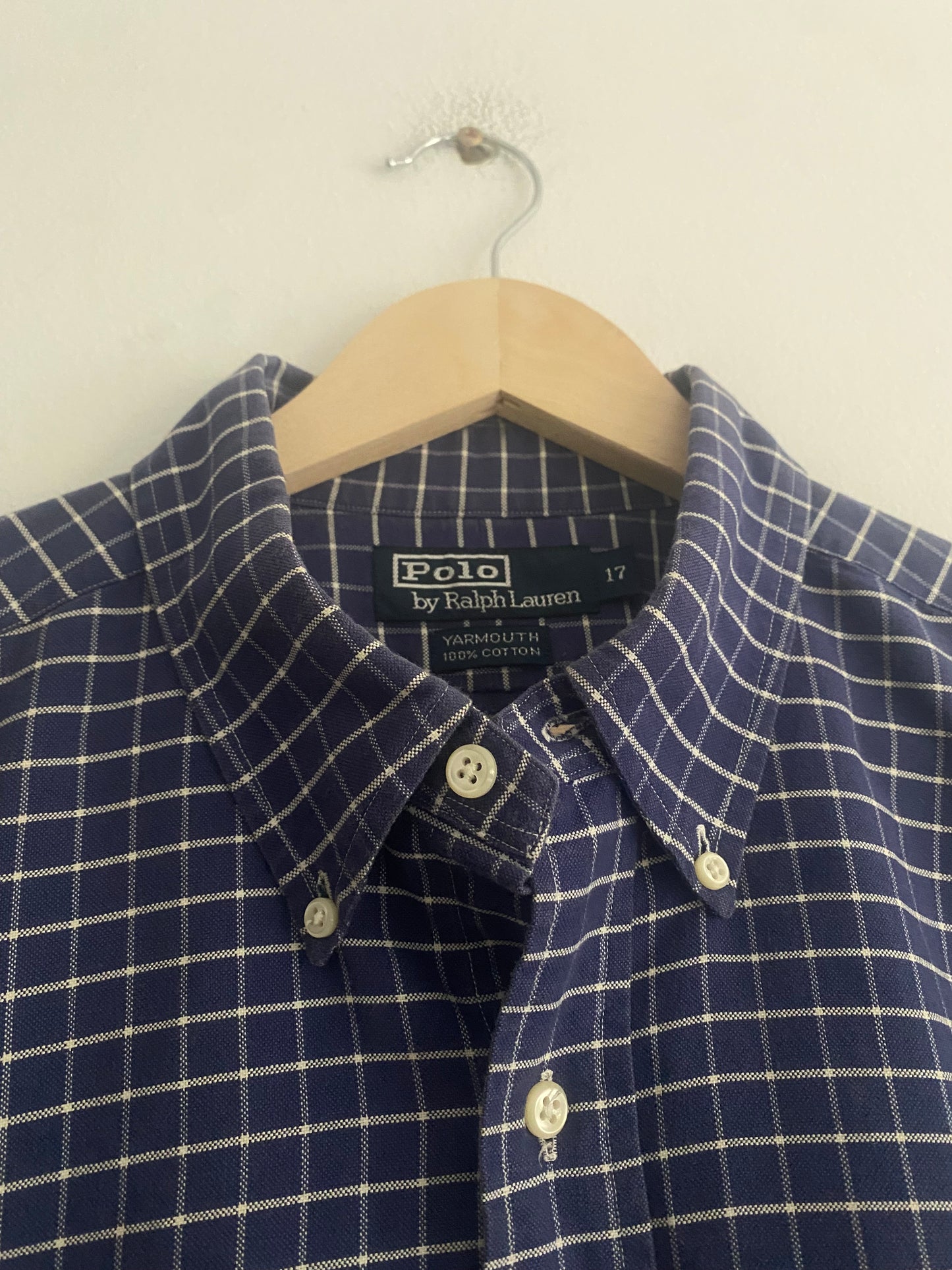 Cămașă Polo by Ralph Lauren – Carouri Navy, Bumbac Gros, Mărime XL (17)