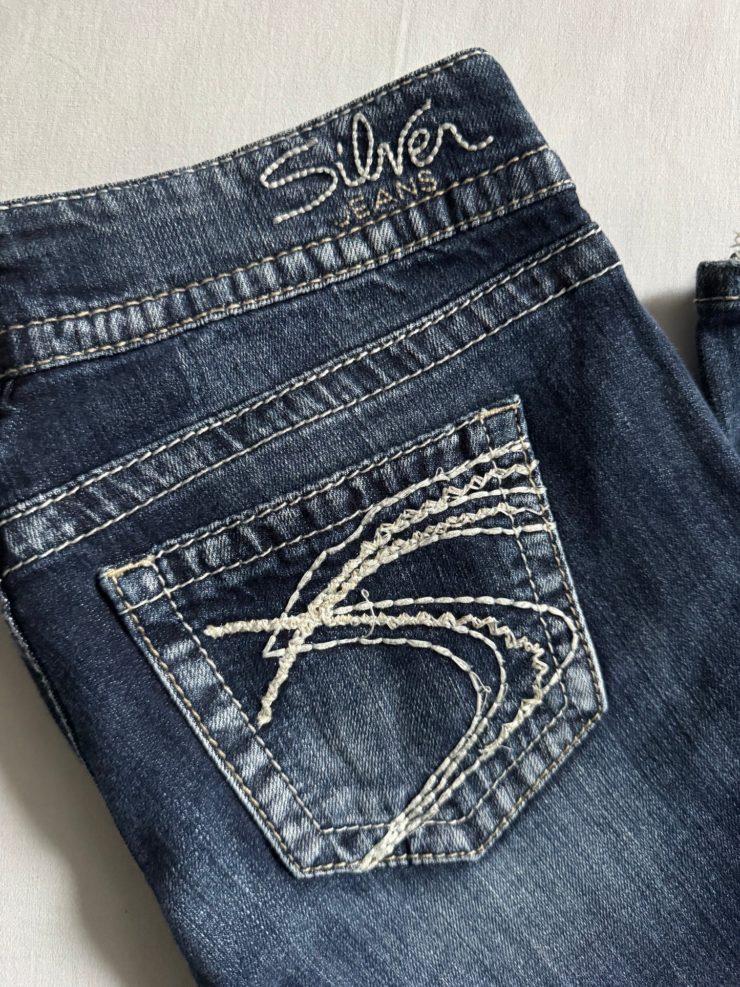 👖 Jeans Silver Y2K pentru femei – Bootcut – W29 / L34 – EU 38