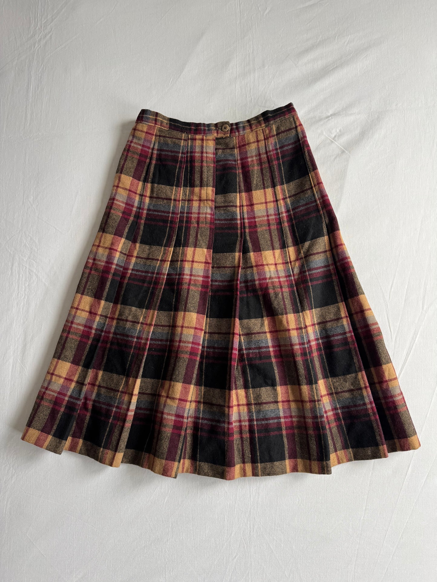 🧍♀️ Fustă Vintage Plisată din Lână – aprox. S