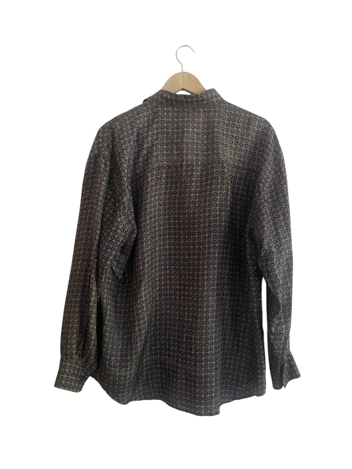👔 Vintage Printed Silk Shirt – 100% Silk