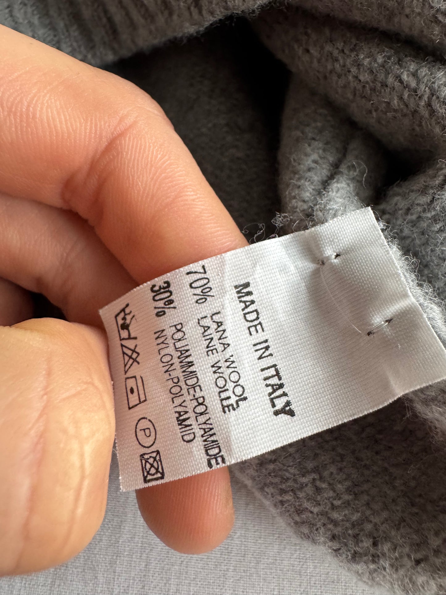 🧶 Hoodie Y2K Damă Gri Tricotat din Lână – Aprox. S / M